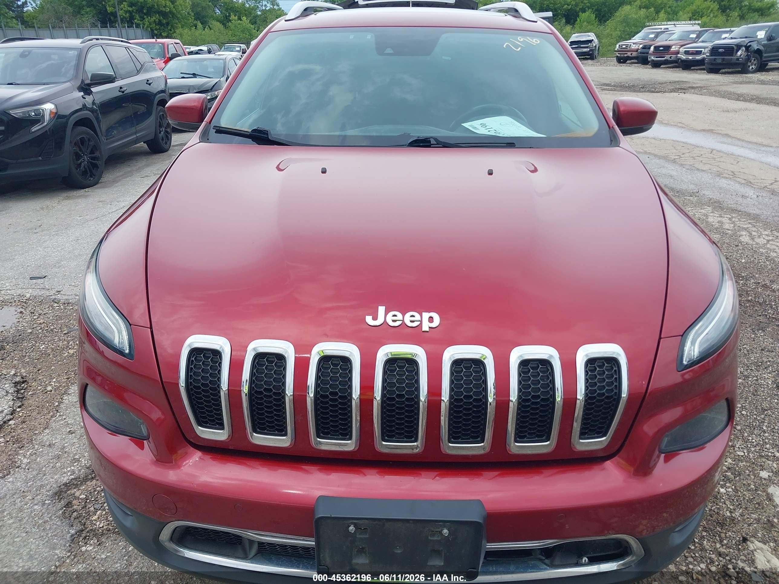 2014 Jeep Cherokee Limited Бордовый vin: 1C4PJMDS8EW196577