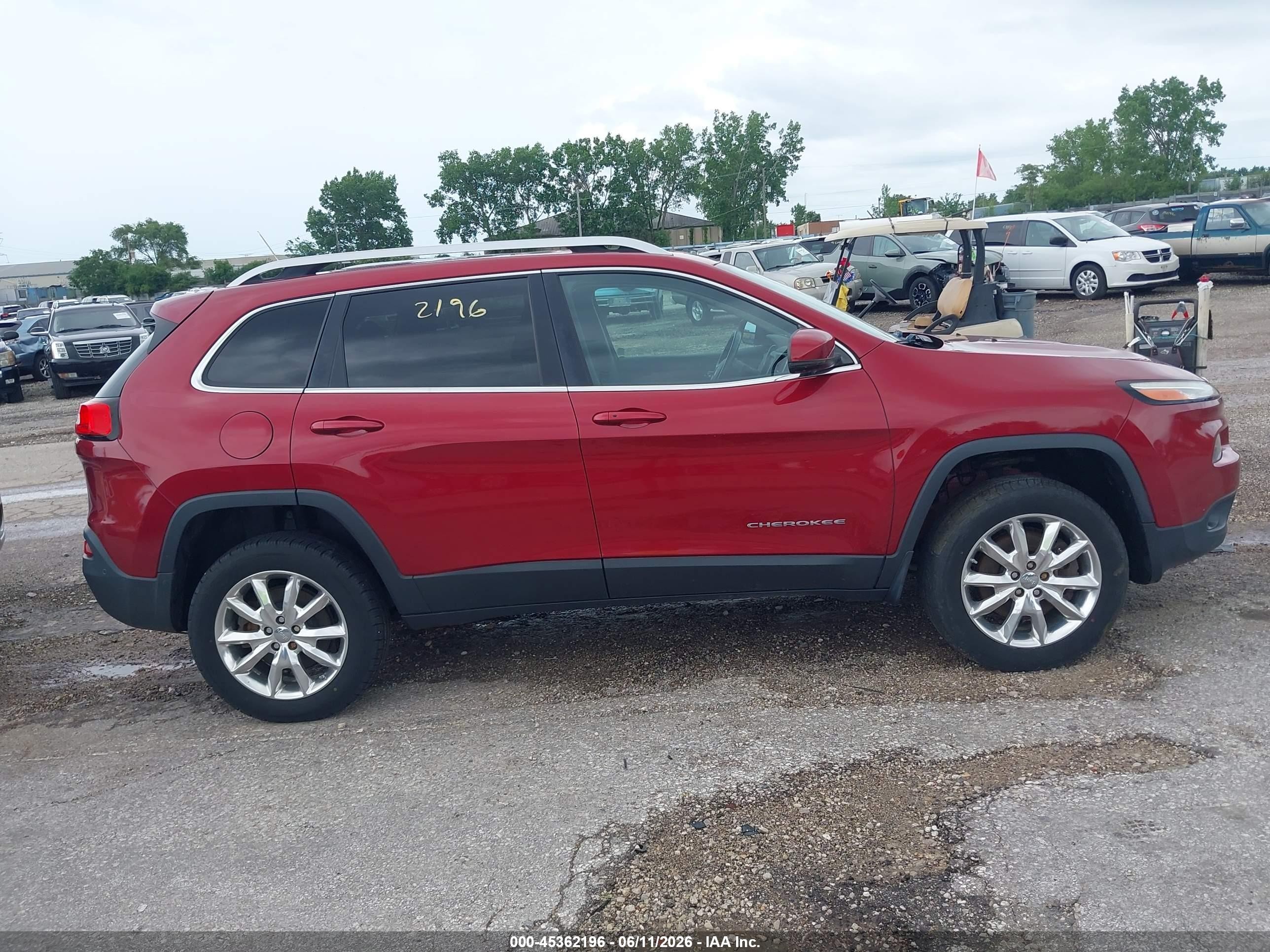 2014 Jeep Cherokee Limited Бордовый vin: 1C4PJMDS8EW196577
