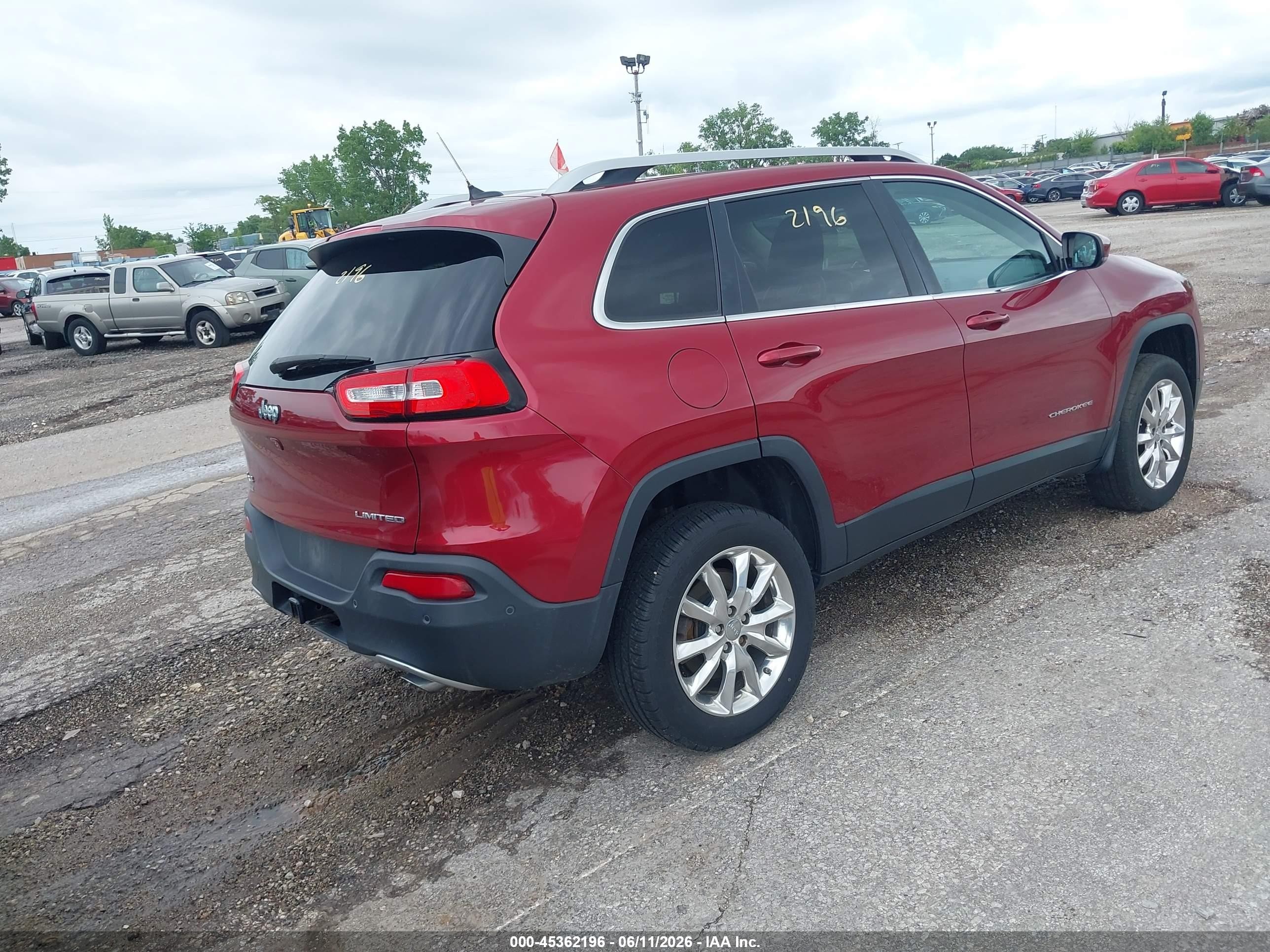 2014 Jeep Cherokee Limited Бордовый vin: 1C4PJMDS8EW196577