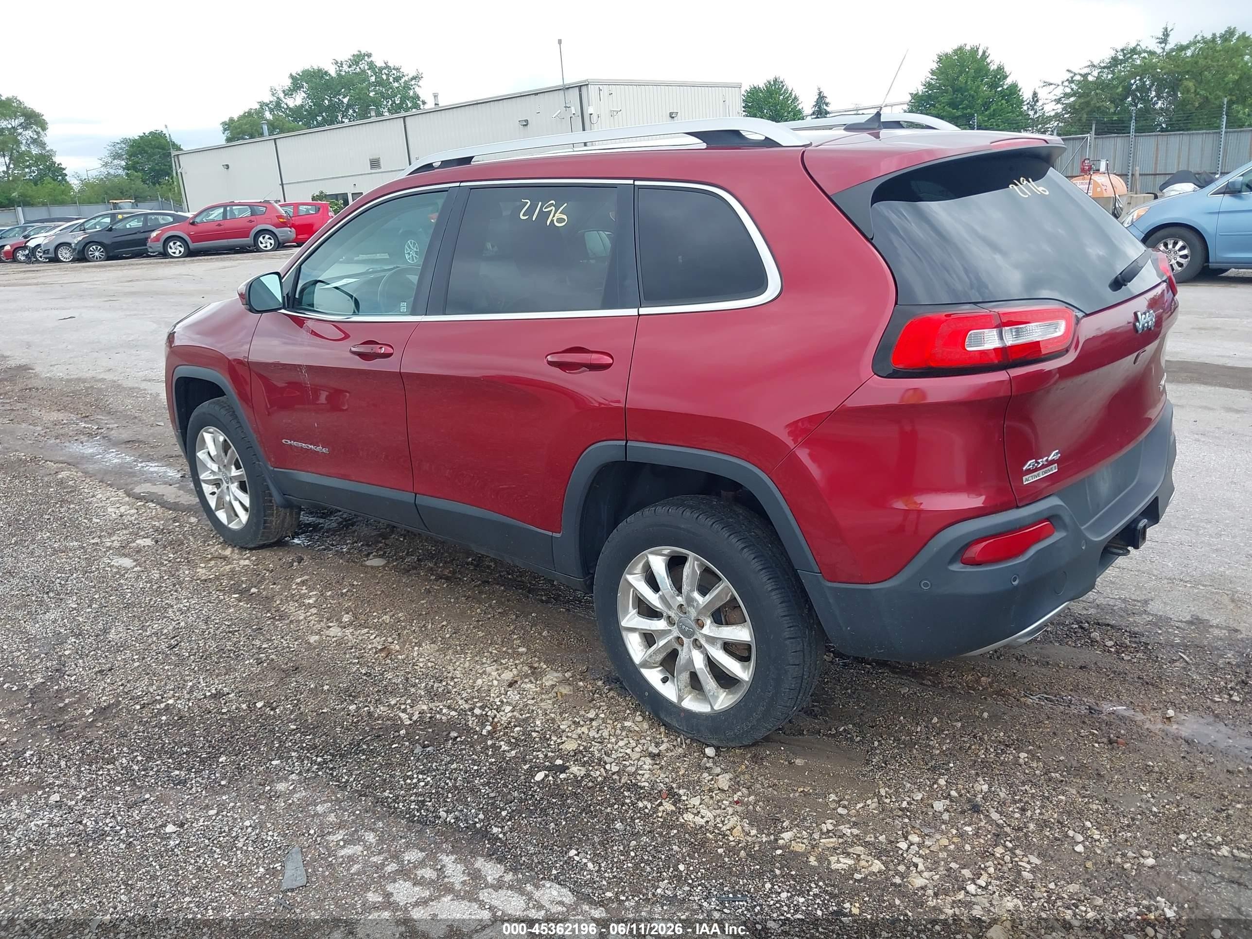 2014 Jeep Cherokee Limited Бордовый vin: 1C4PJMDS8EW196577