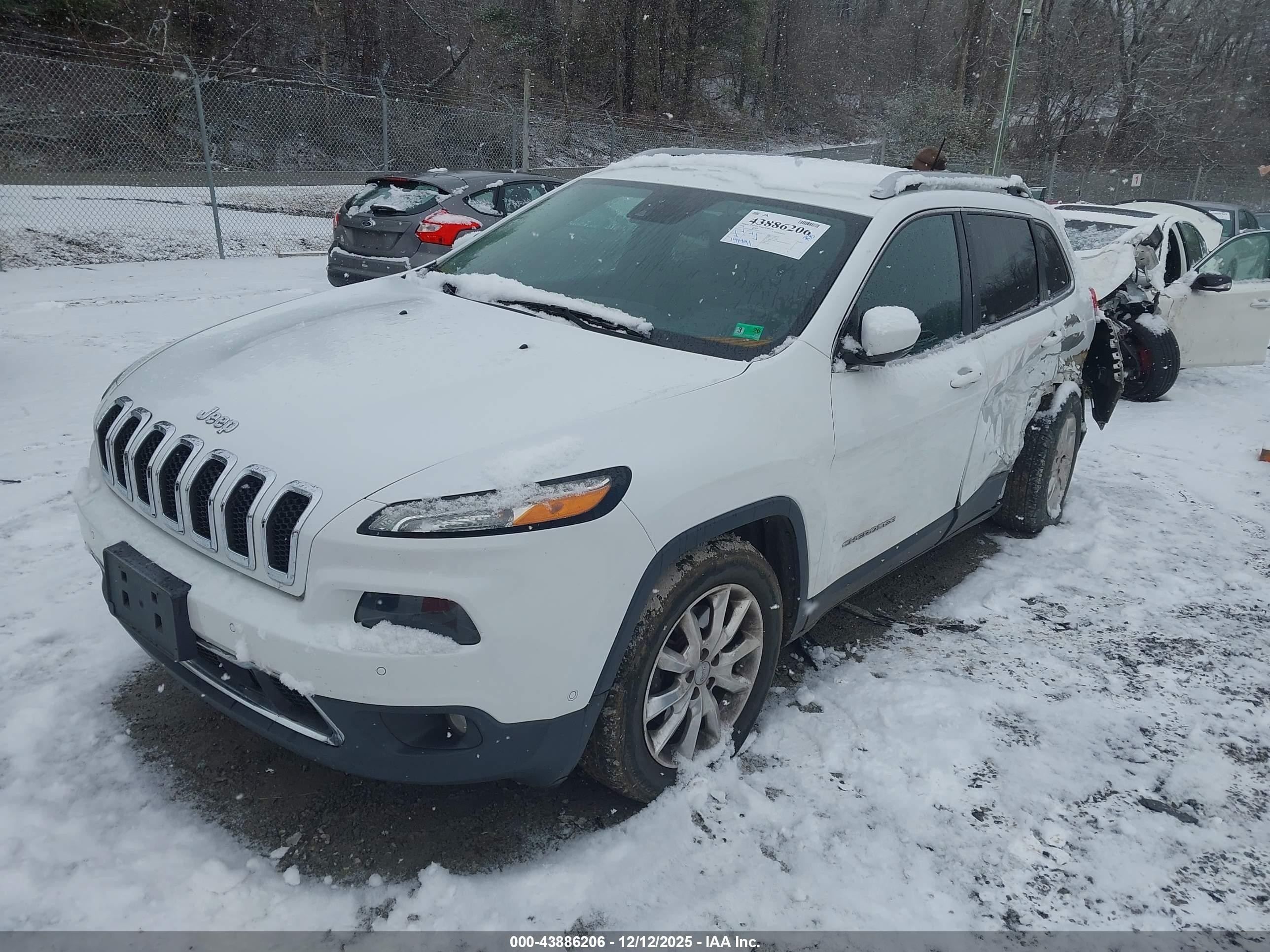 2014 Jeep Cherokee Limited White vin: 1C4PJMDS8EW212079