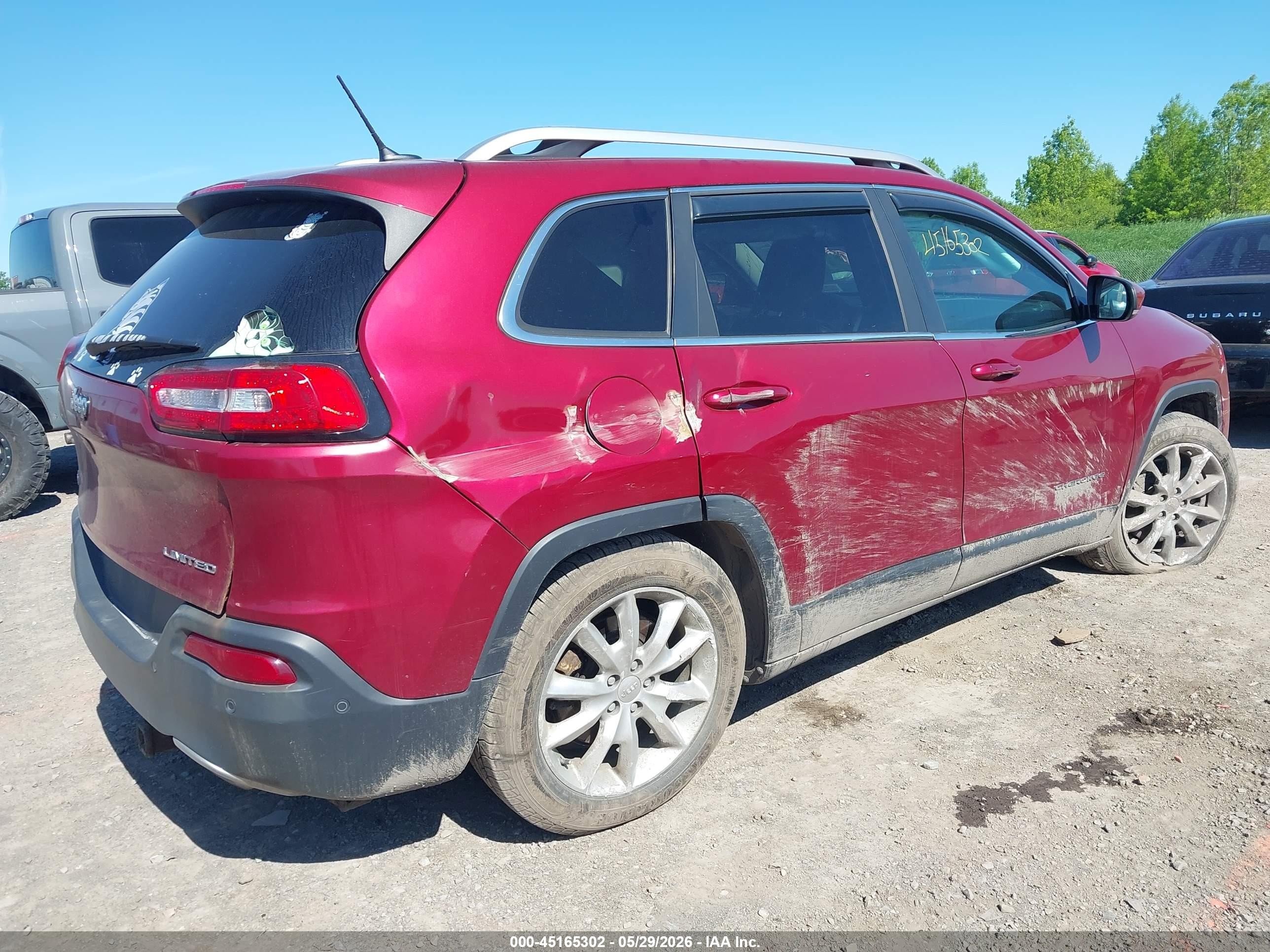 2014 Jeep Cherokee Limited Красный vin: 1C4PJMDS8EW213880