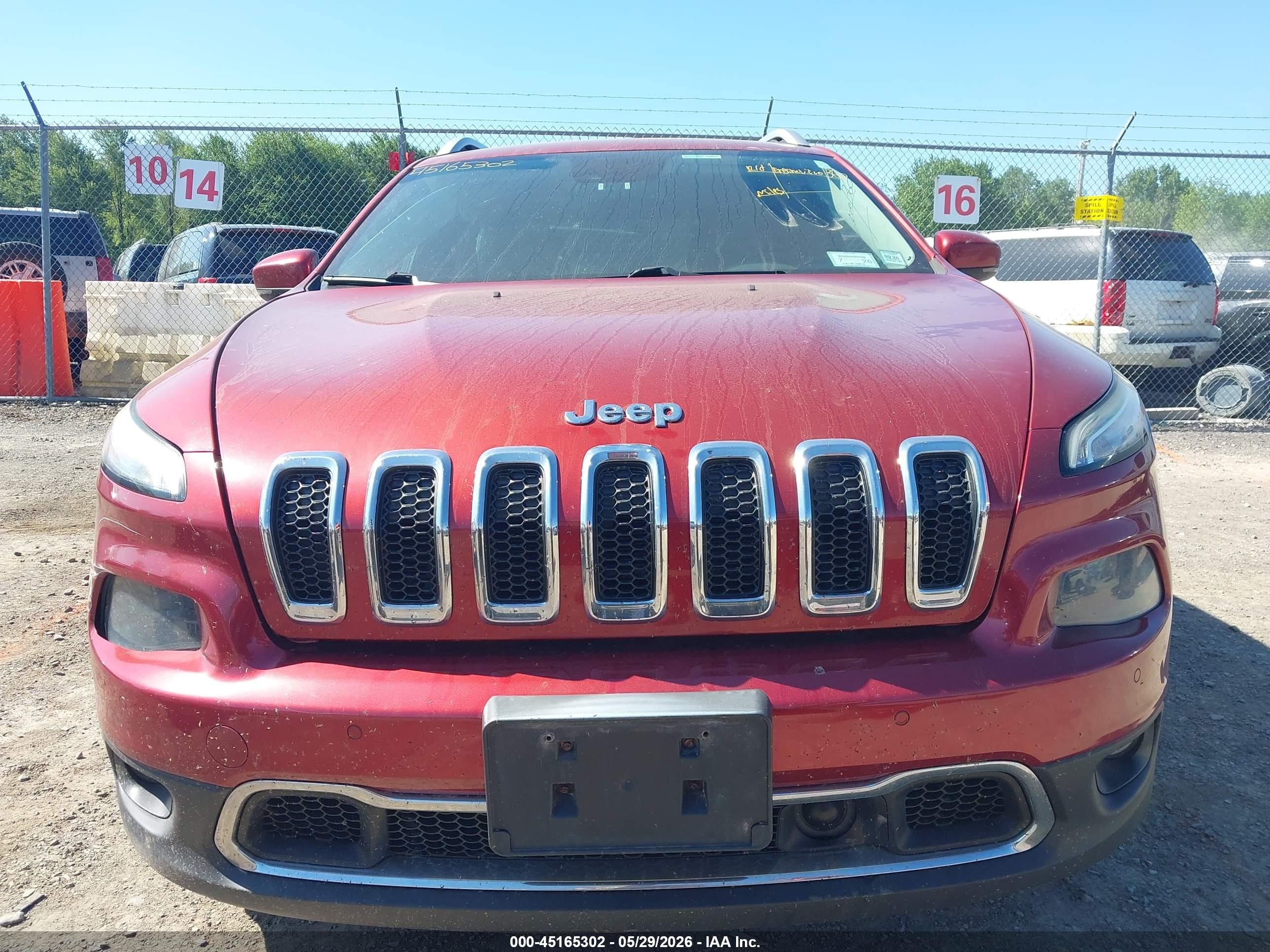 2014 Jeep Cherokee Limited Красный vin: 1C4PJMDS8EW213880