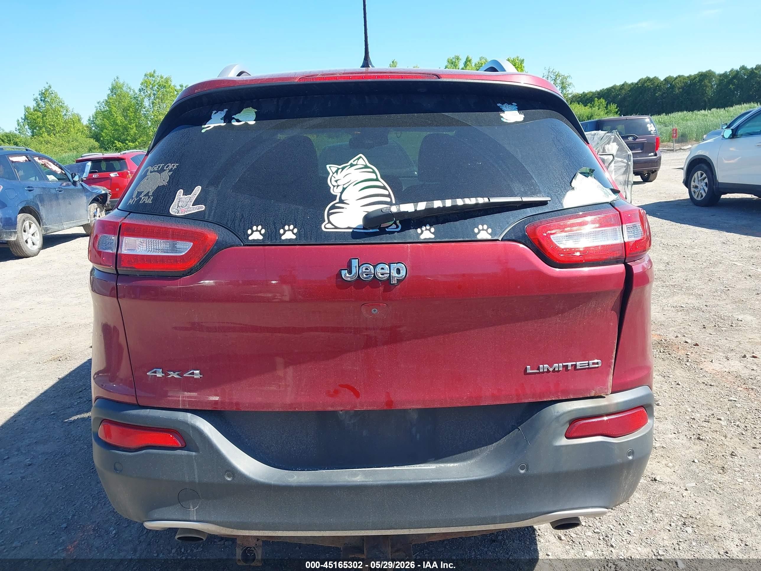 2014 Jeep Cherokee Limited Красный vin: 1C4PJMDS8EW213880