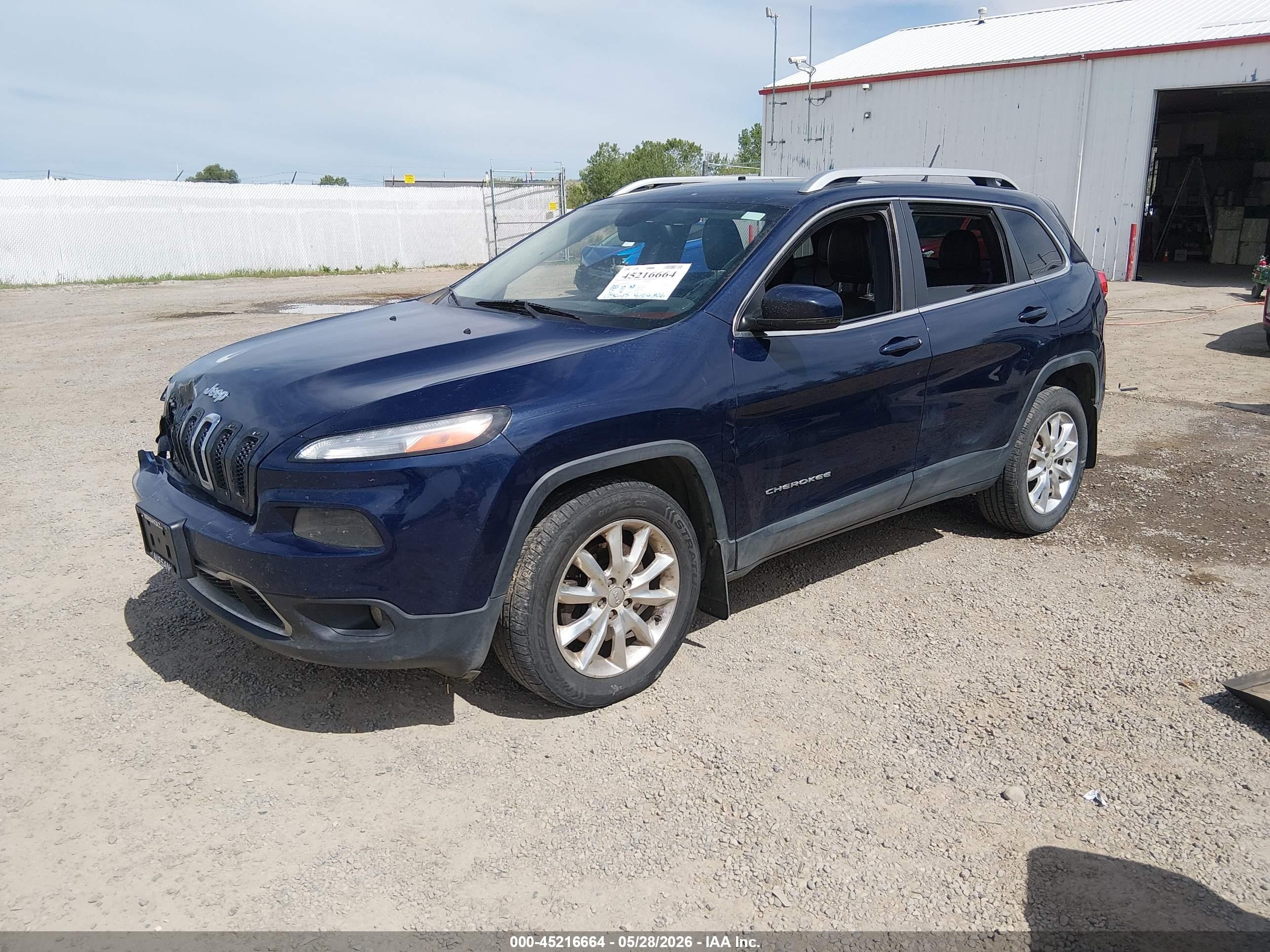 2014 Jeep Cherokee Limited Blue vin: 1C4PJMDS8EW280513