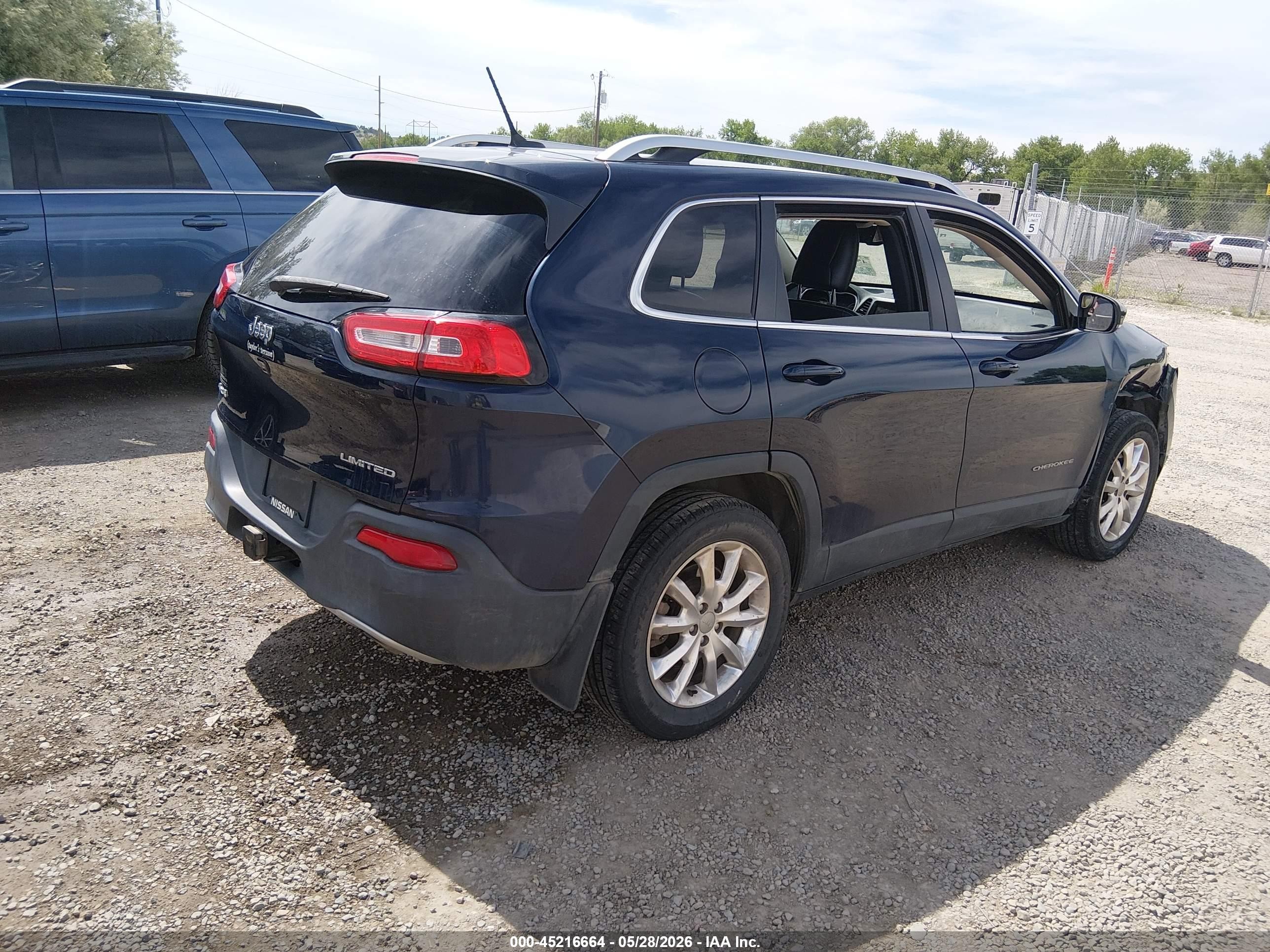 2014 Jeep Cherokee Limited Blue vin: 1C4PJMDS8EW280513