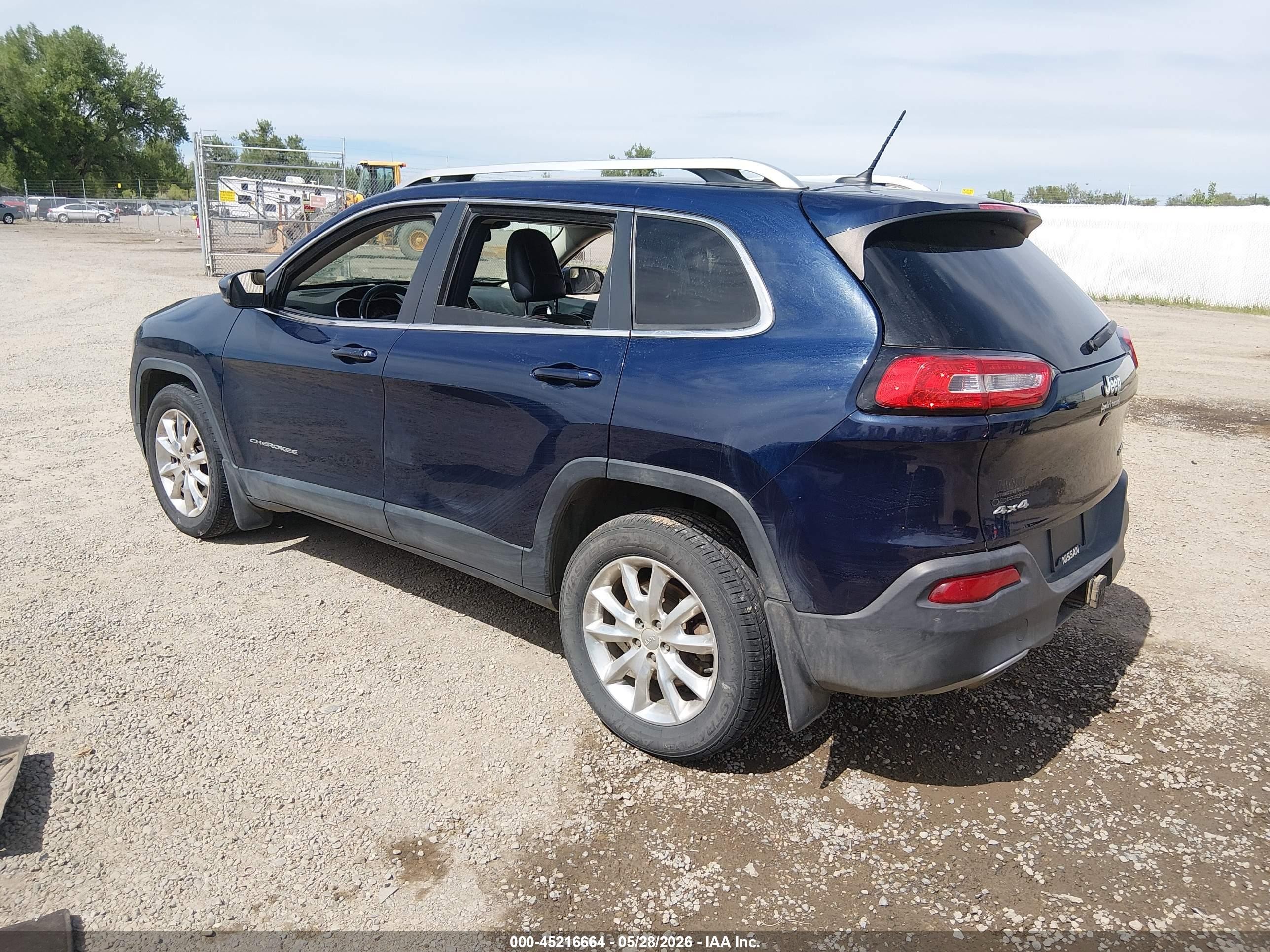 2014 Jeep Cherokee Limited Blue vin: 1C4PJMDS8EW280513
