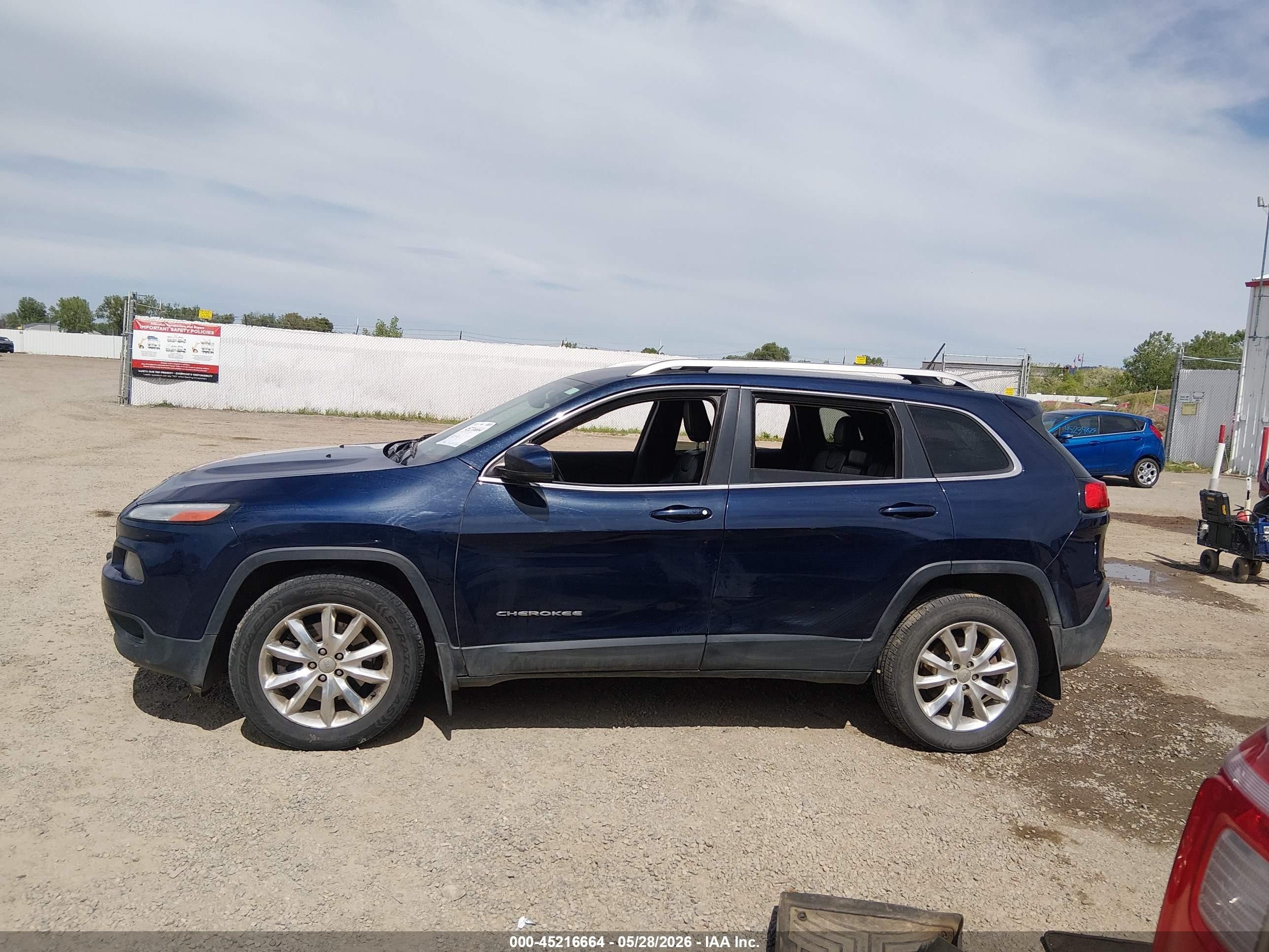 2014 Jeep Cherokee Limited Blue vin: 1C4PJMDS8EW280513