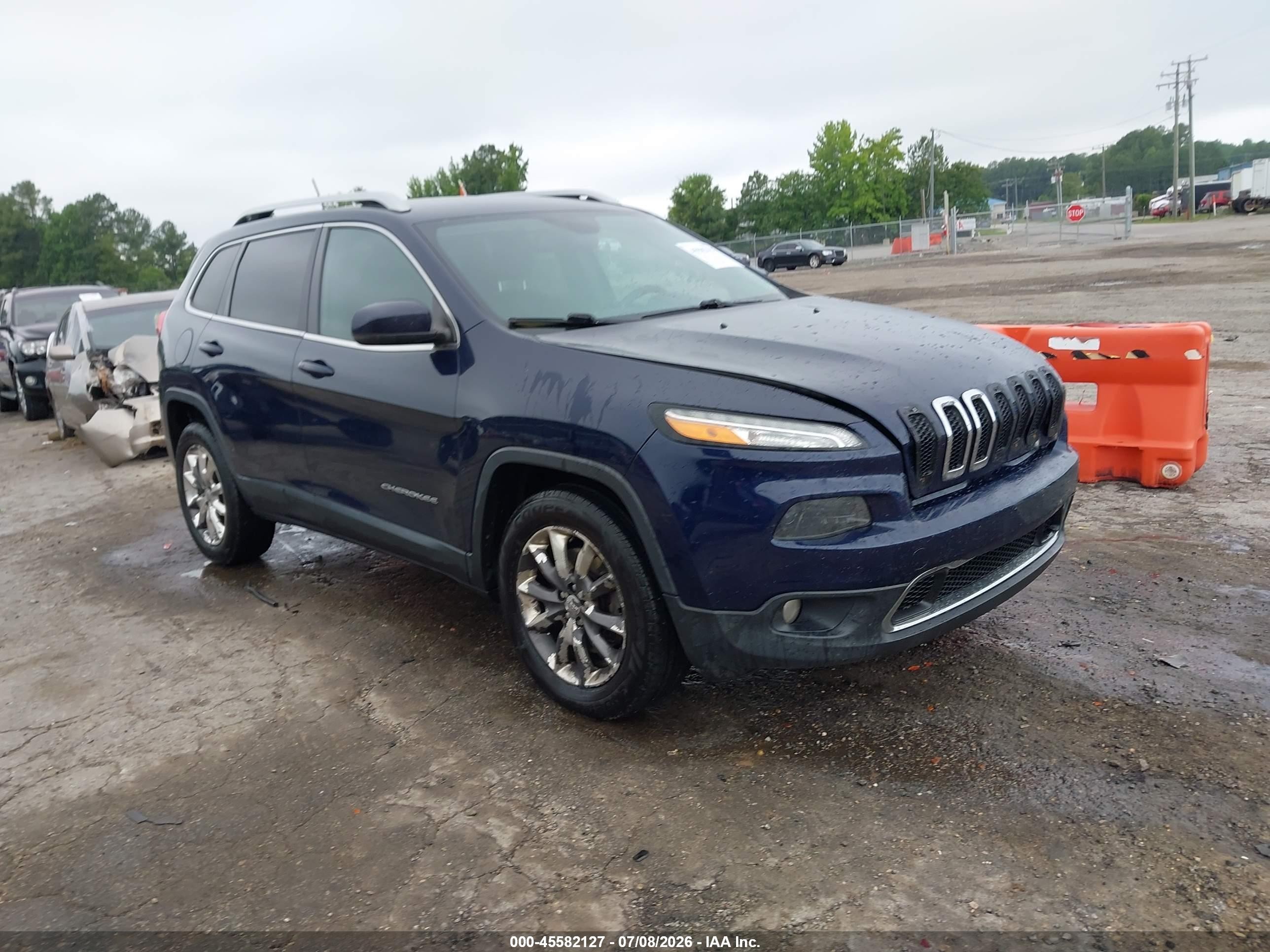2014 Jeep Cherokee Limited Blue vin: 1C4PJMDS8EW282701