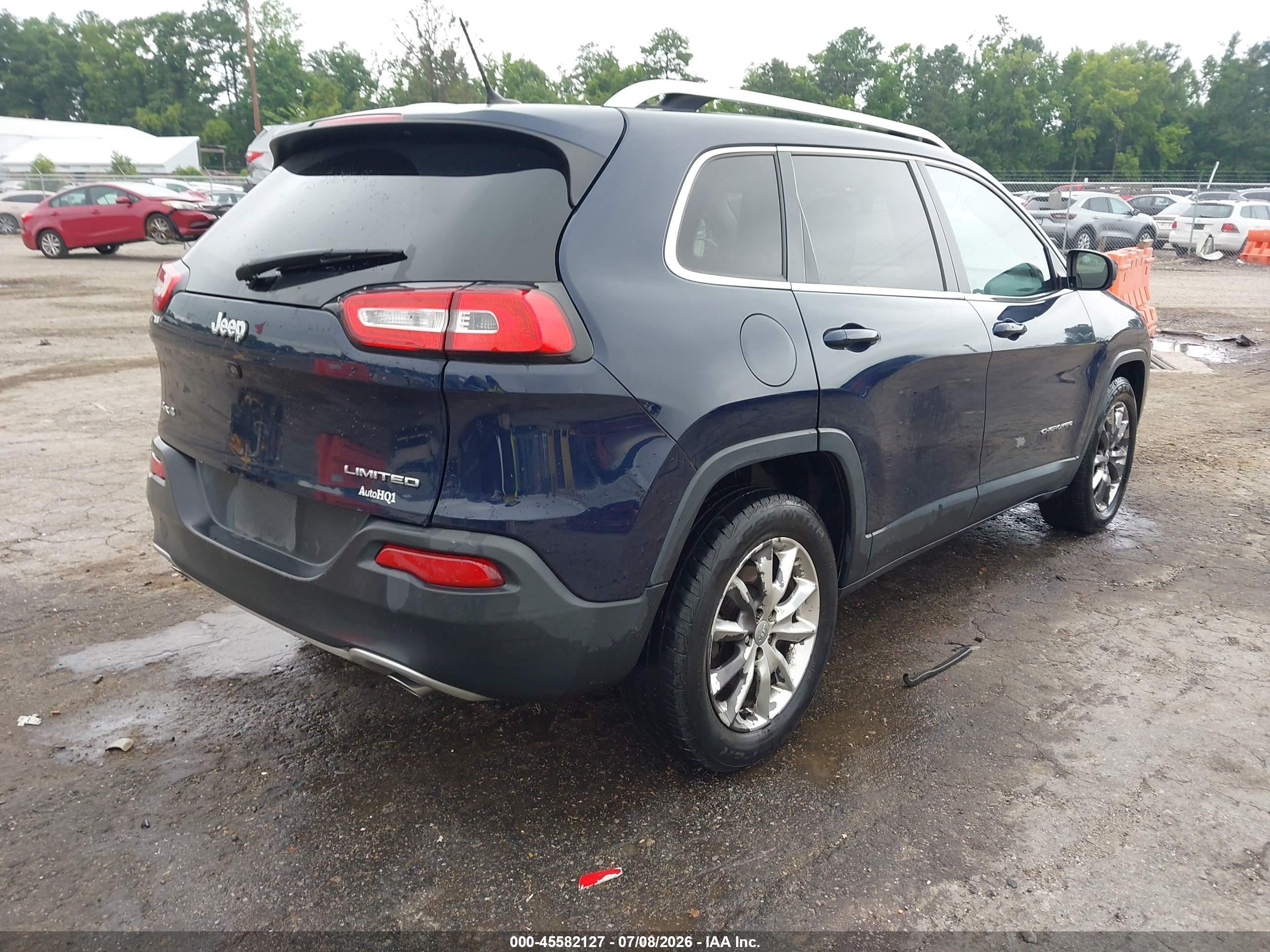 2014 Jeep Cherokee Limited Blue vin: 1C4PJMDS8EW282701