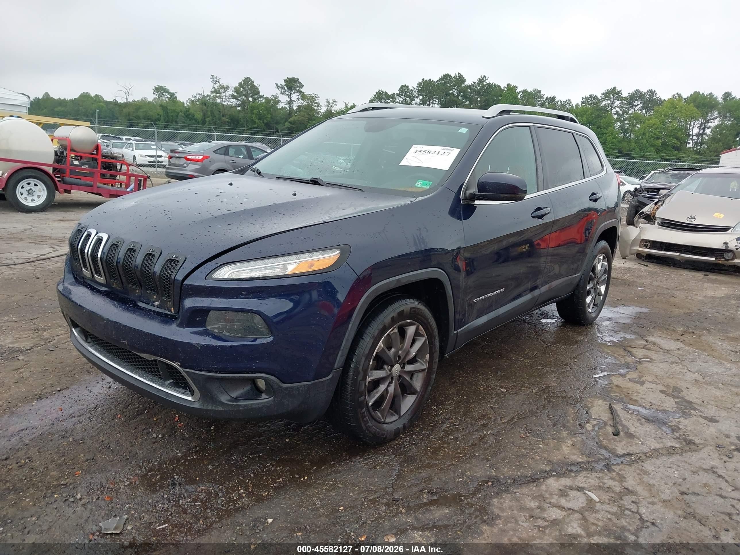 2014 Jeep Cherokee Limited Blue vin: 1C4PJMDS8EW282701