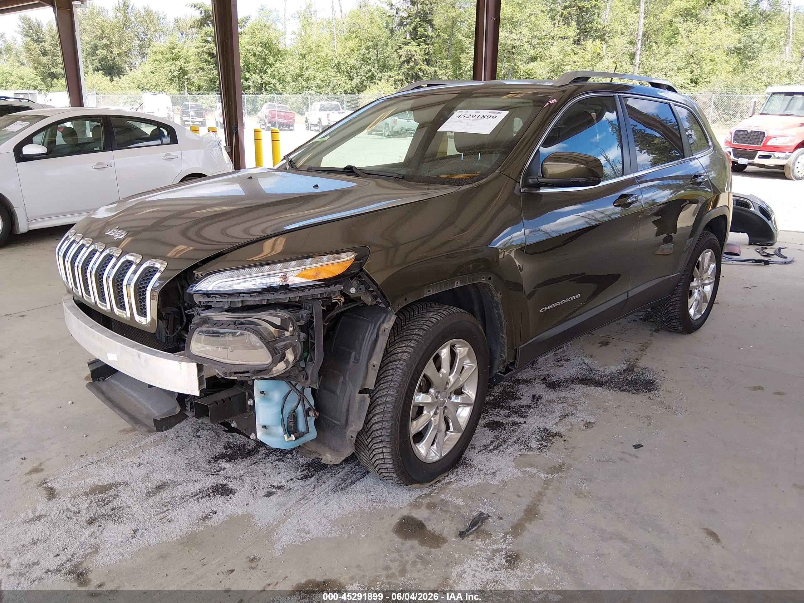 2015 Jeep Cherokee Limited Green vin: 1C4PJMDS8FW544508