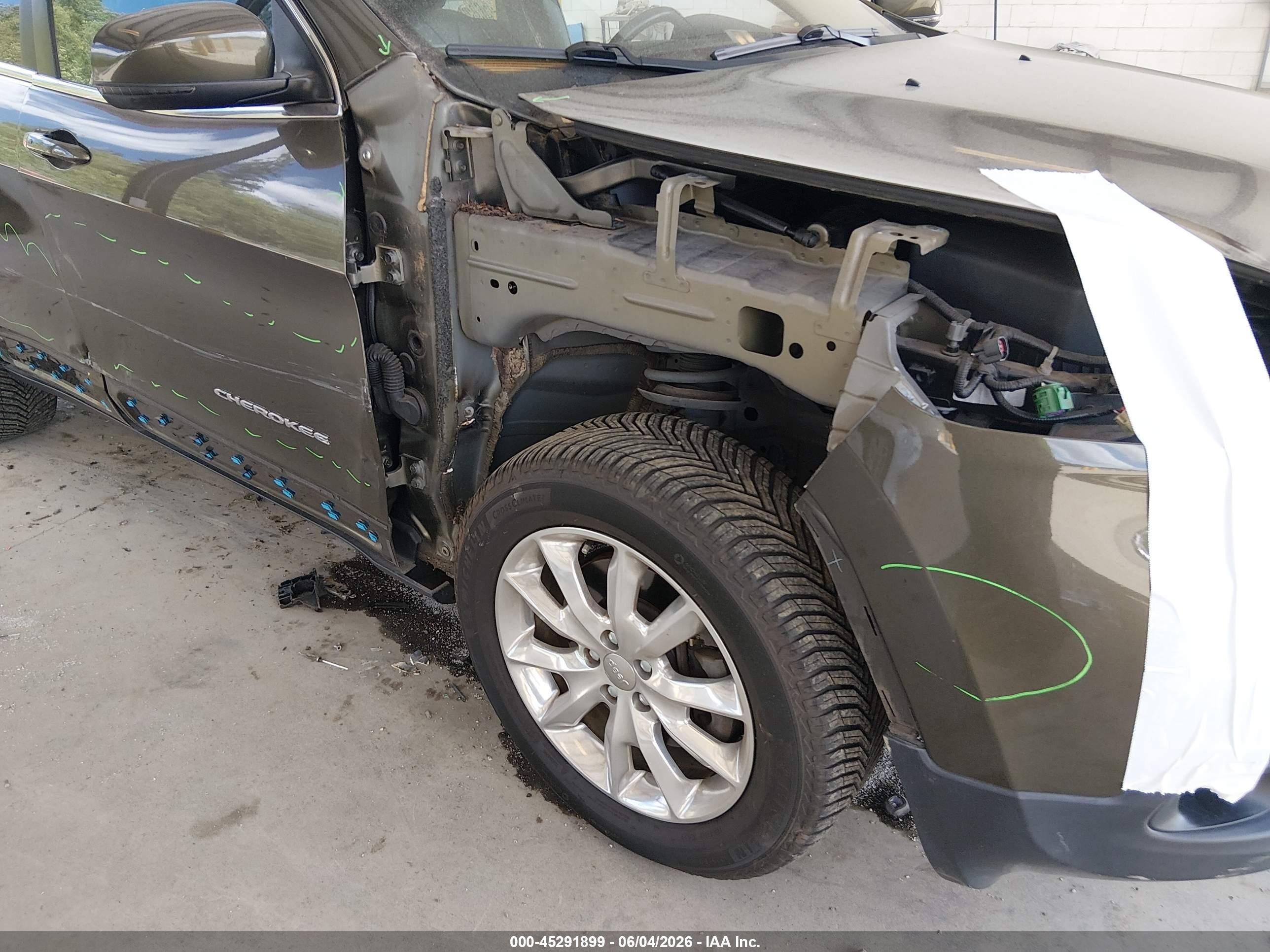 2015 Jeep Cherokee Limited Green vin: 1C4PJMDS8FW544508