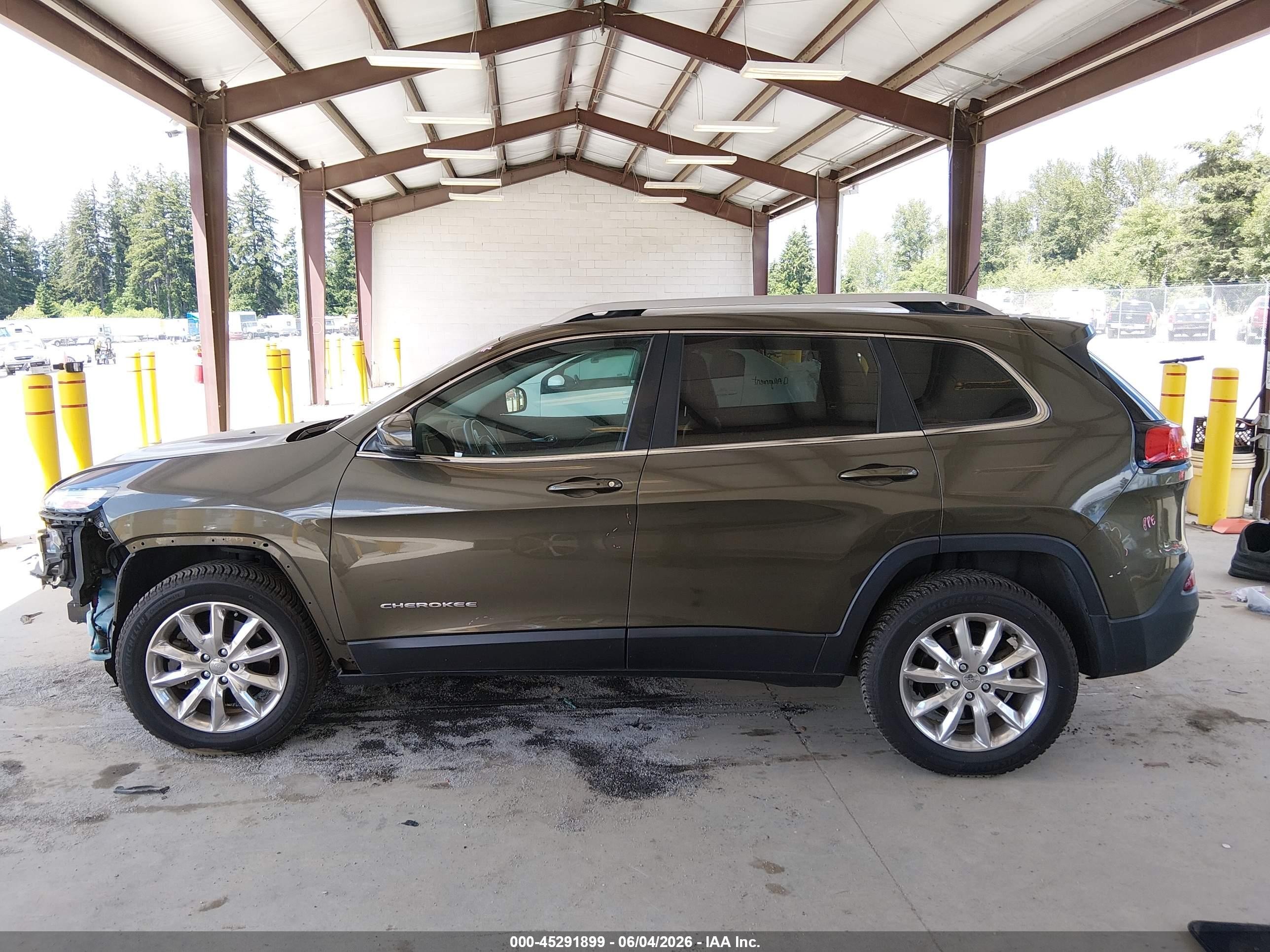 2015 Jeep Cherokee Limited Green vin: 1C4PJMDS8FW544508