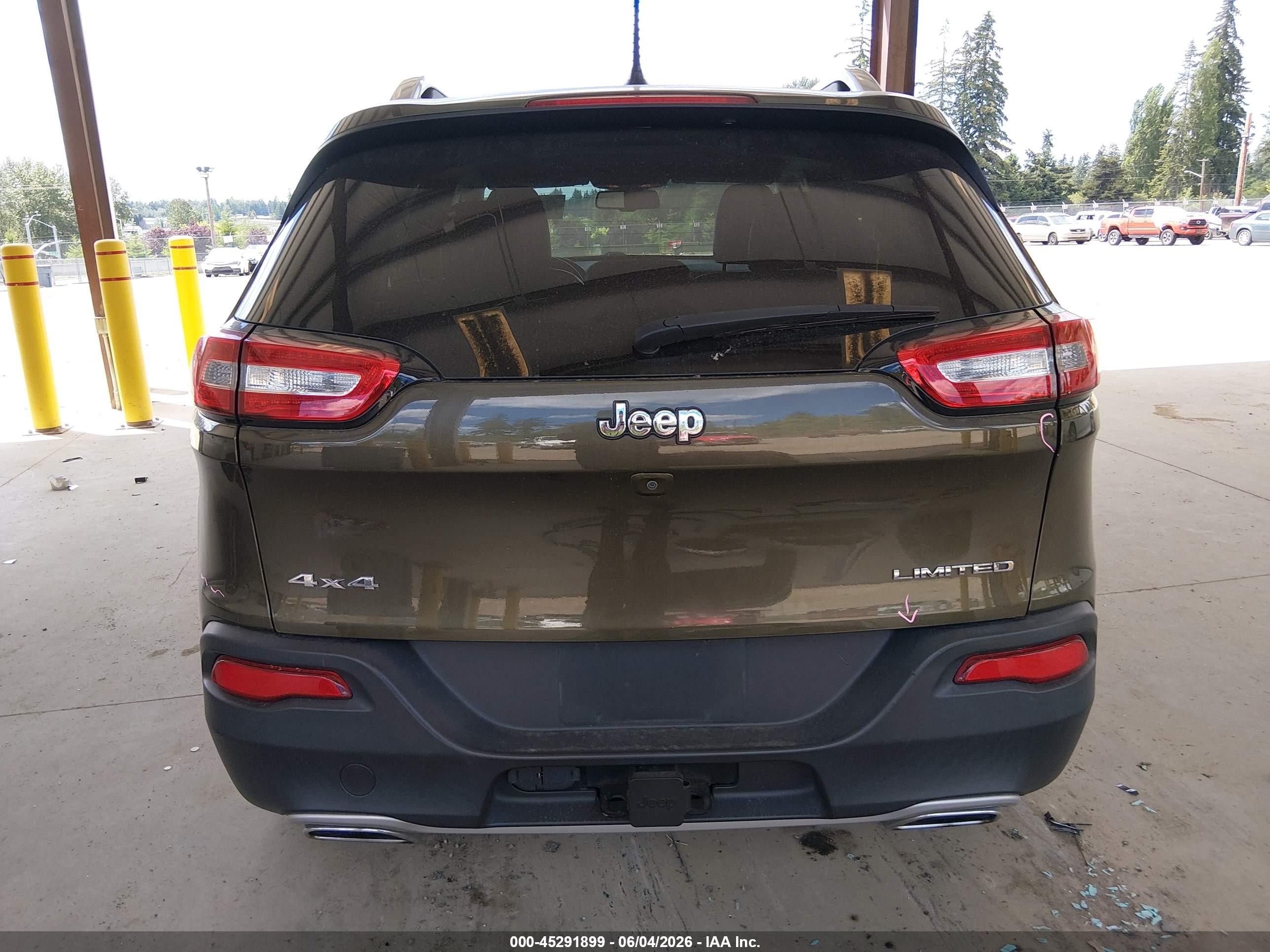 2015 Jeep Cherokee Limited Green vin: 1C4PJMDS8FW544508