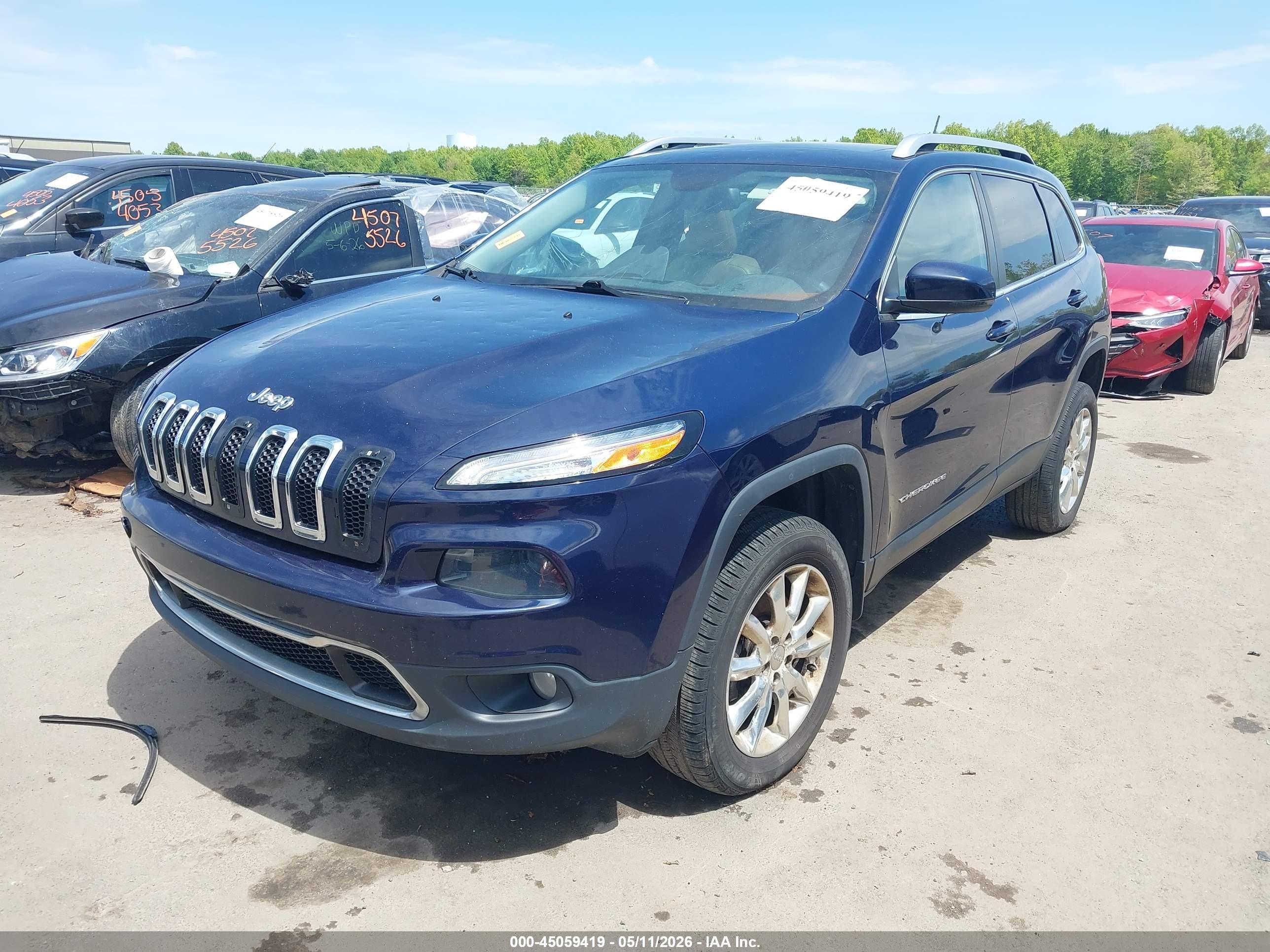2015 Jeep Cherokee Limited Blue vin: 1C4PJMDS8FW549188