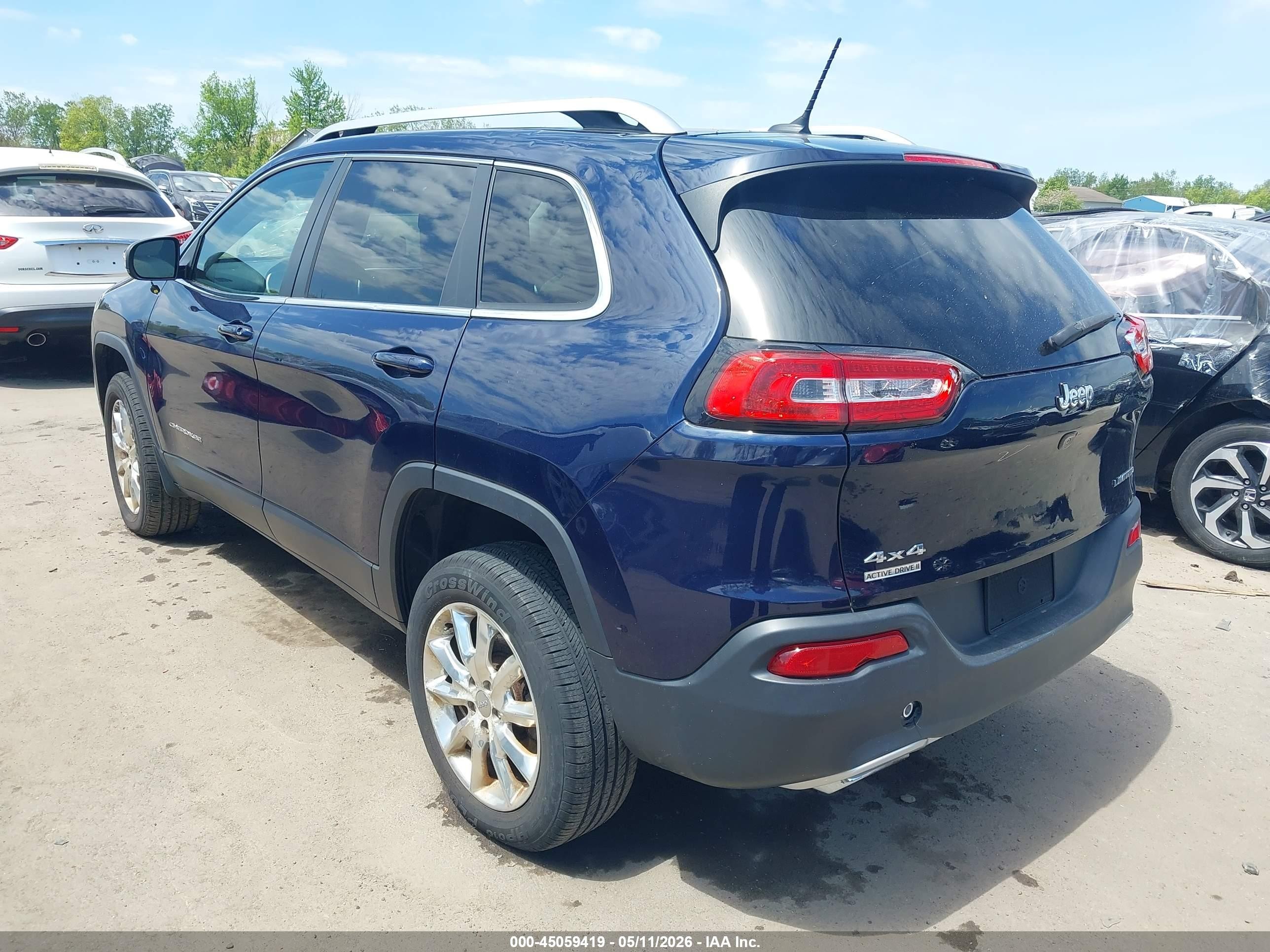 2015 Jeep Cherokee Limited Blue vin: 1C4PJMDS8FW549188