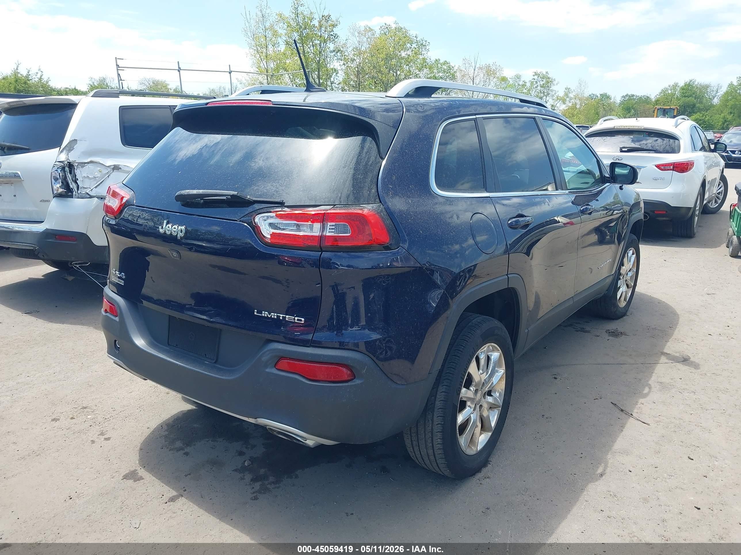 2015 Jeep Cherokee Limited Blue vin: 1C4PJMDS8FW549188