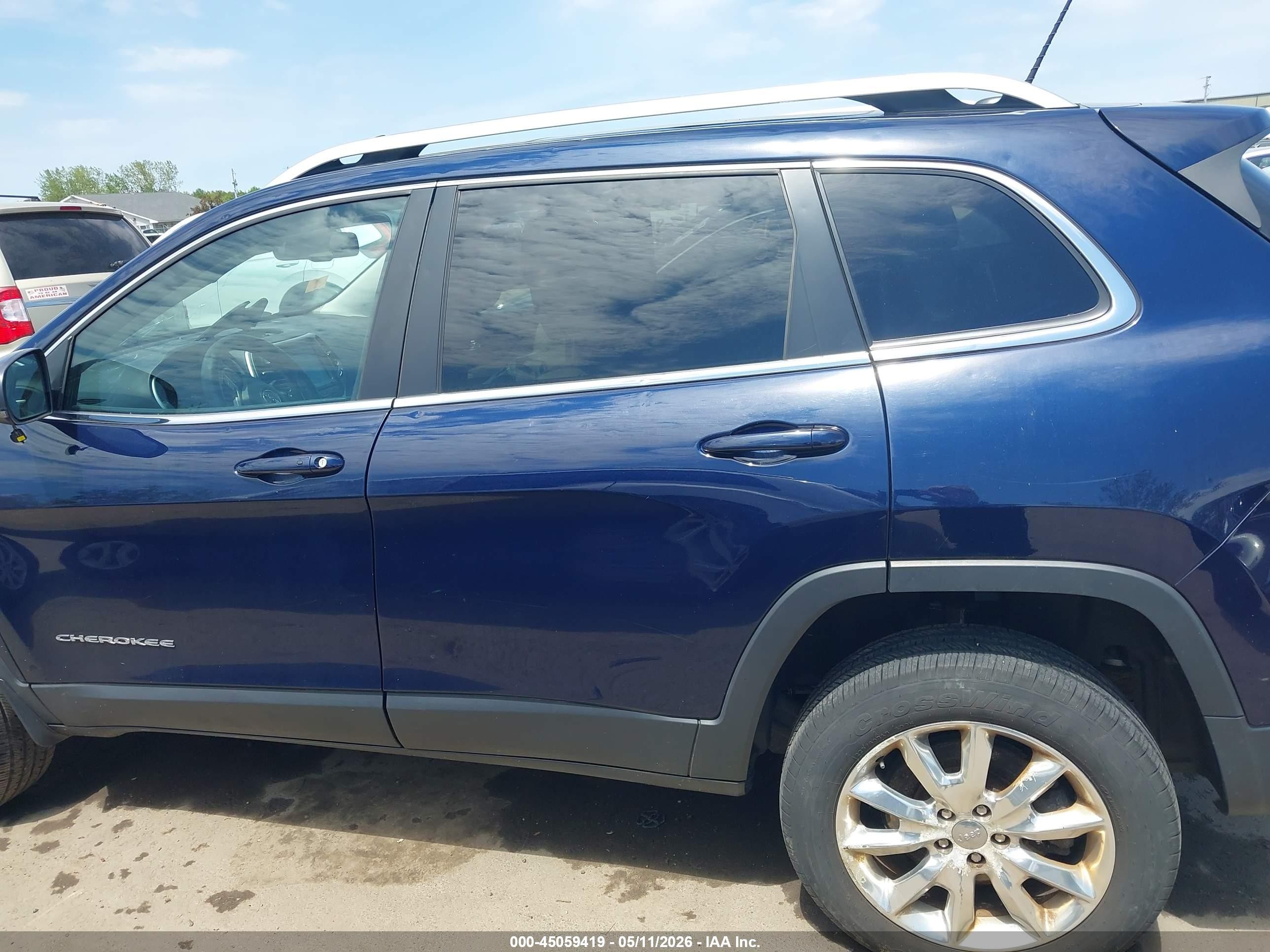 2015 Jeep Cherokee Limited Blue vin: 1C4PJMDS8FW549188