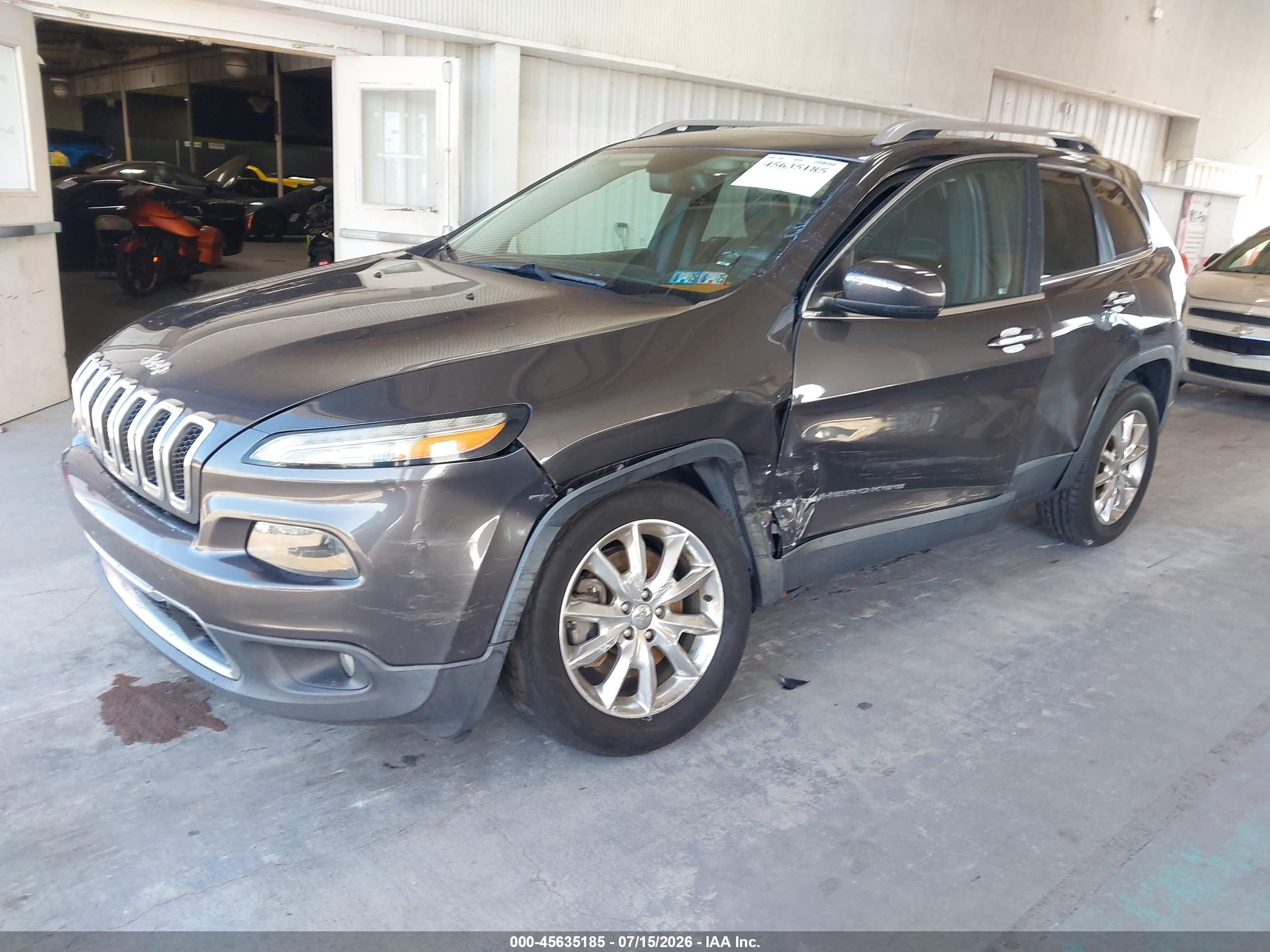 2015 Jeep Cherokee Limited Серый vin: 1C4PJMDS8FW556951
