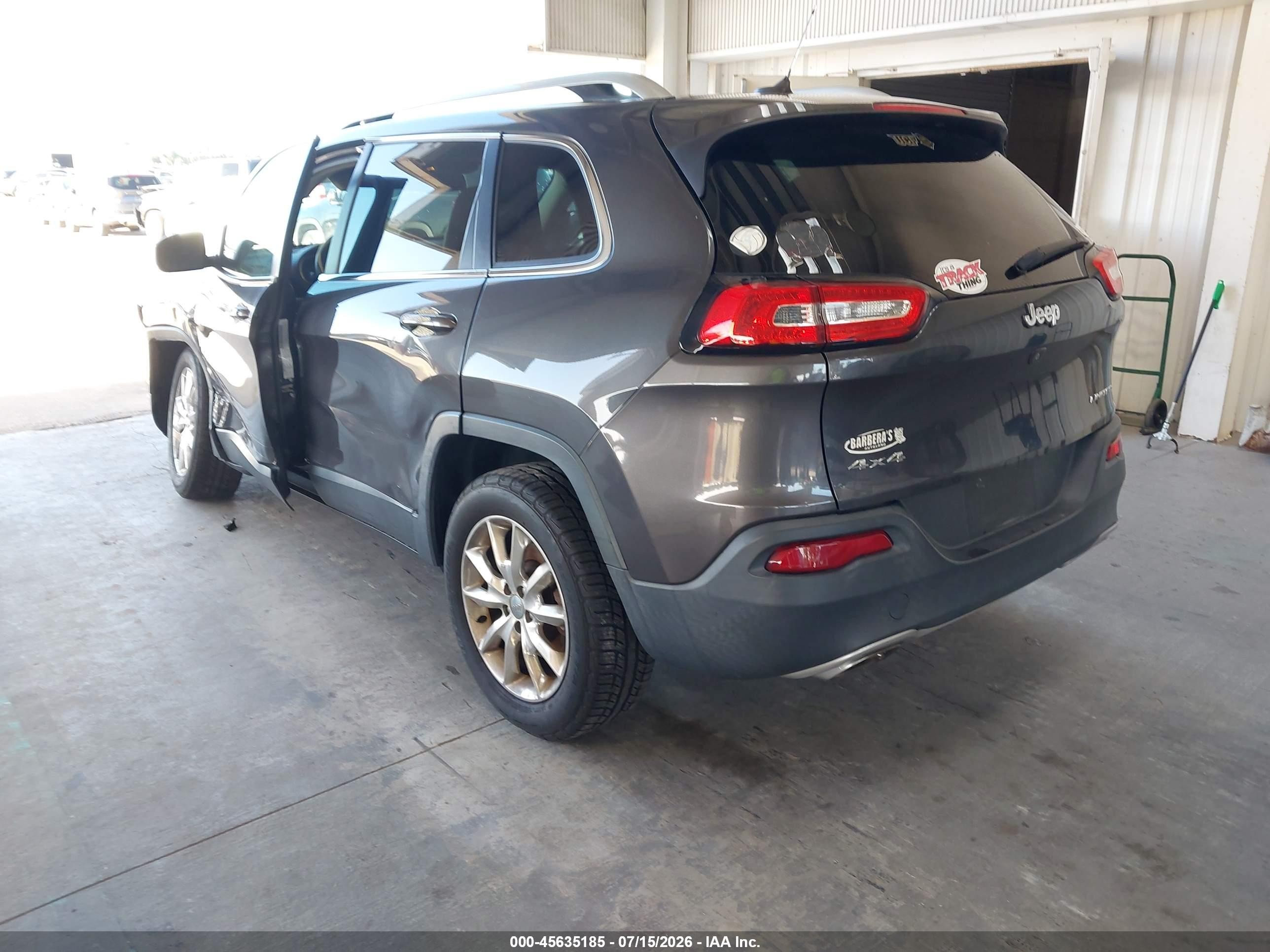 2015 Jeep Cherokee Limited Серый vin: 1C4PJMDS8FW556951