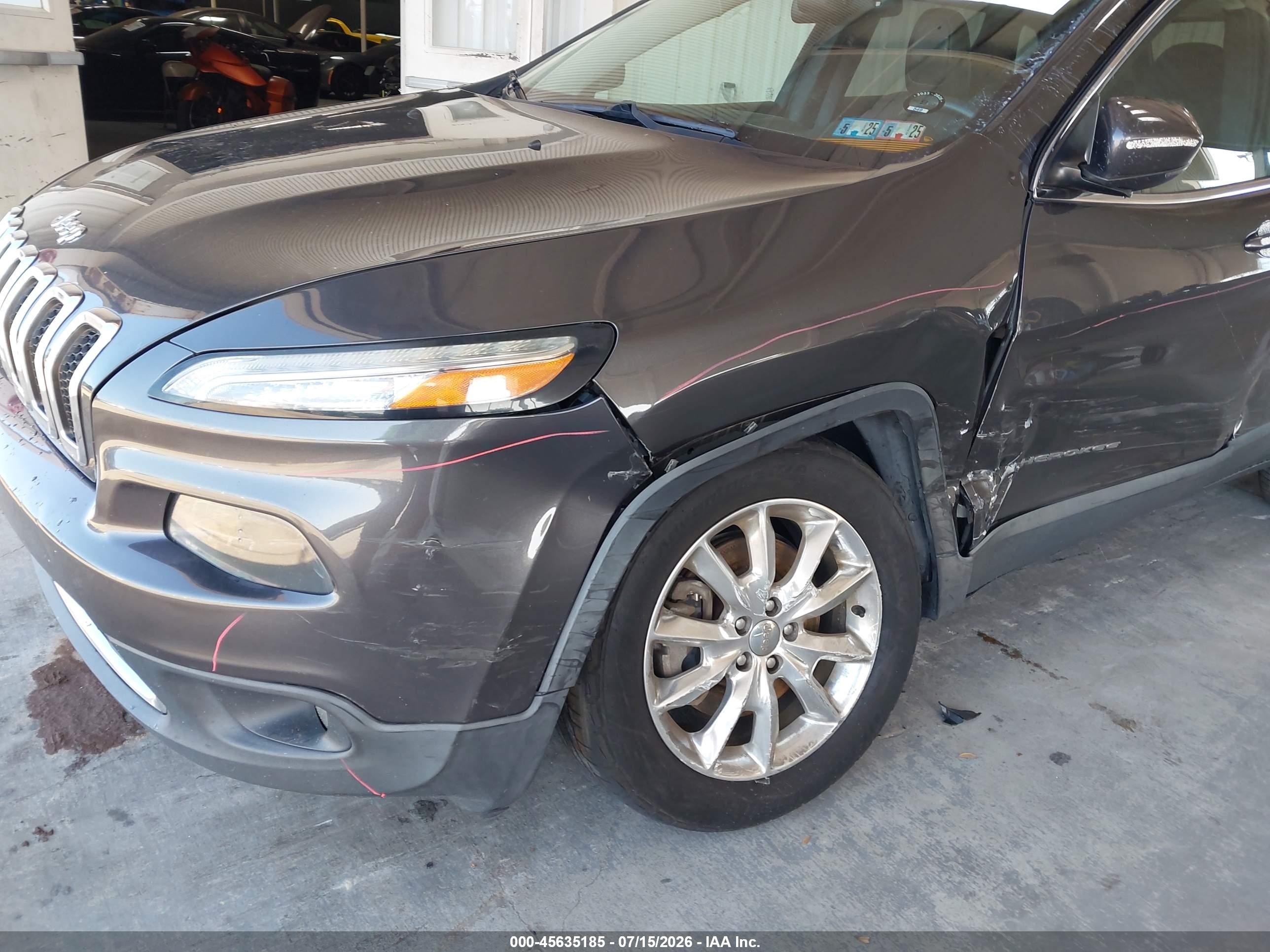 2015 Jeep Cherokee Limited Серый vin: 1C4PJMDS8FW556951