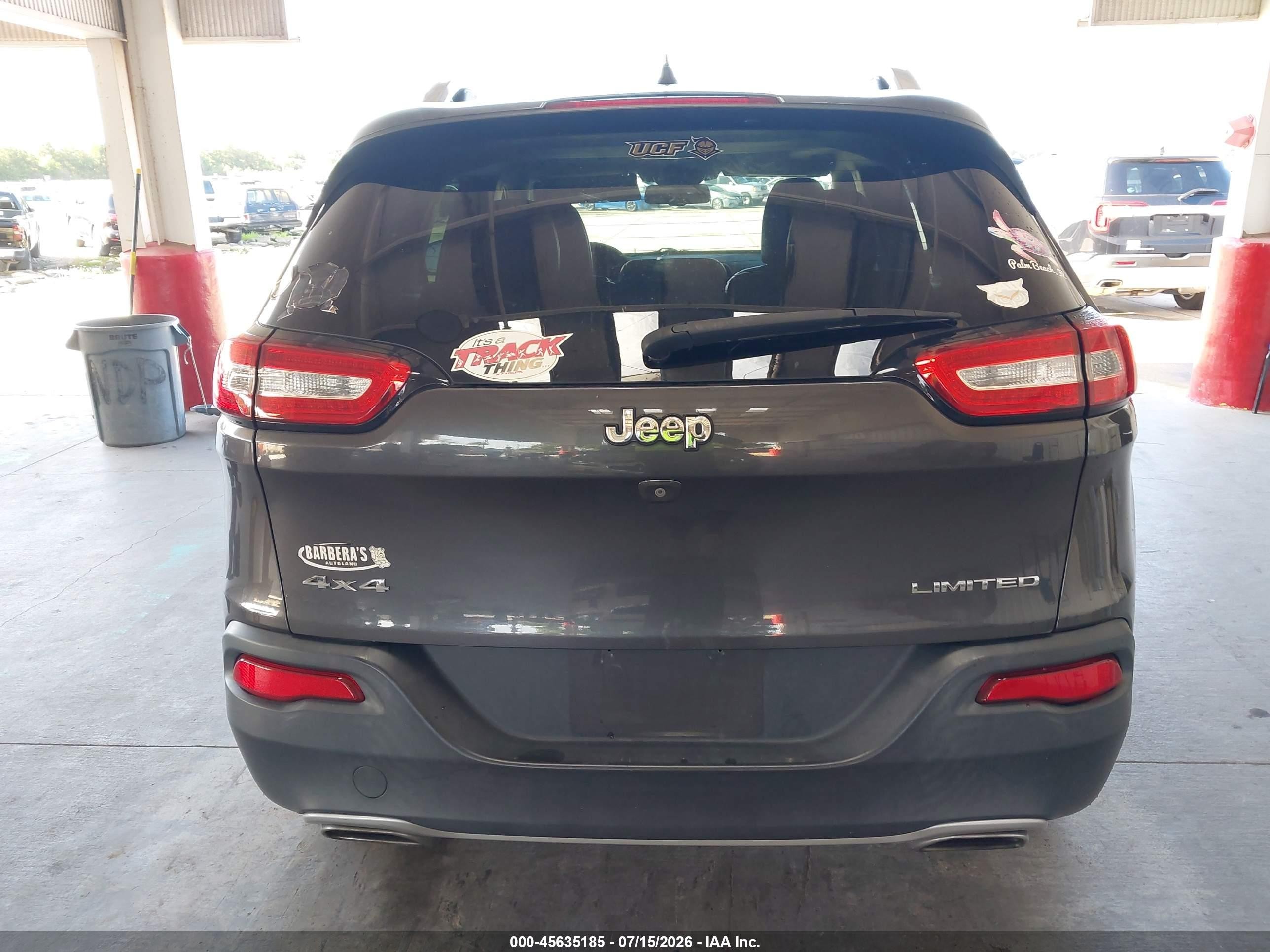 2015 Jeep Cherokee Limited Серый vin: 1C4PJMDS8FW556951