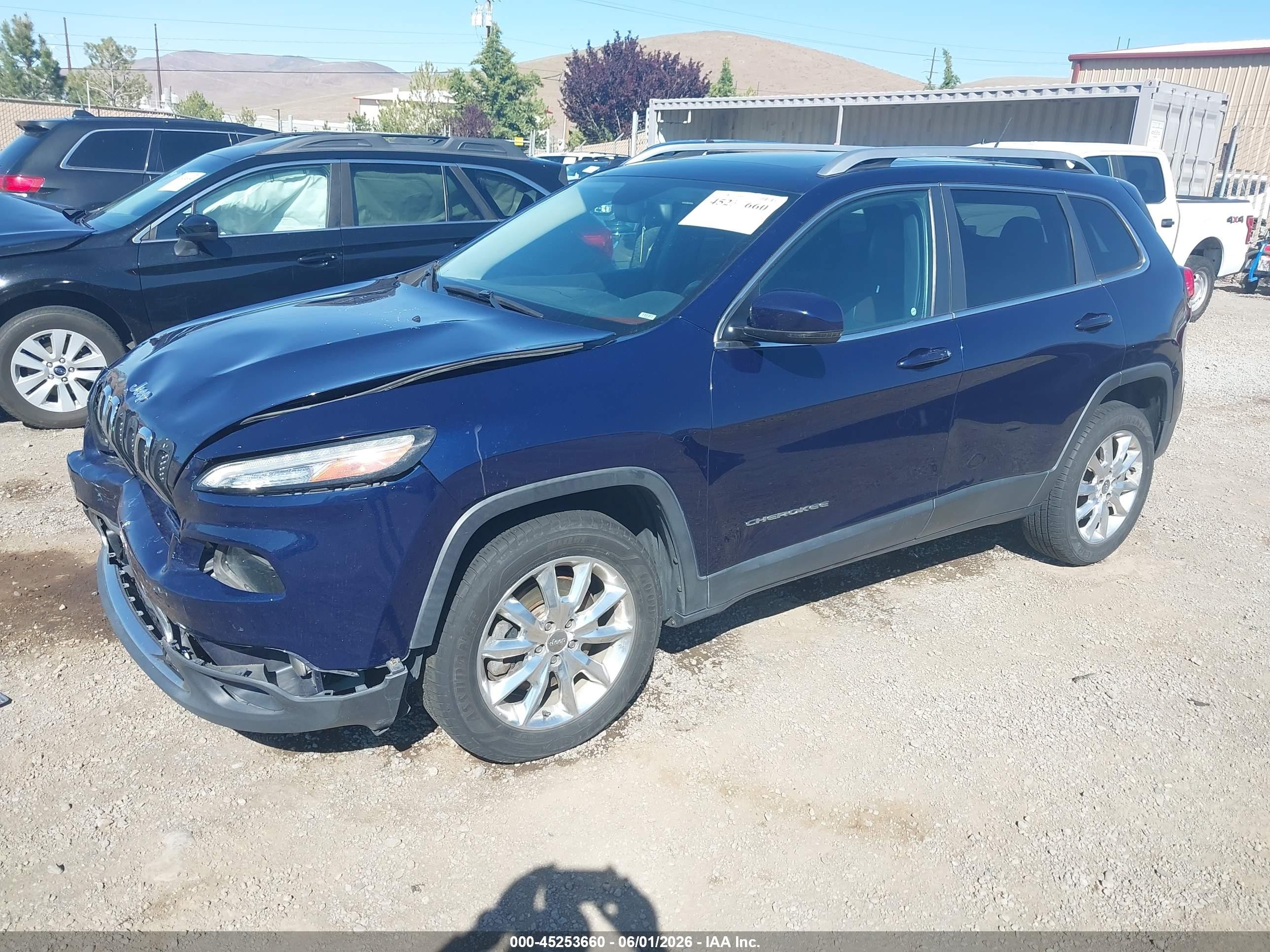 2015 Jeep Cherokee Limited Blue vin: 1C4PJMDS8FW596060