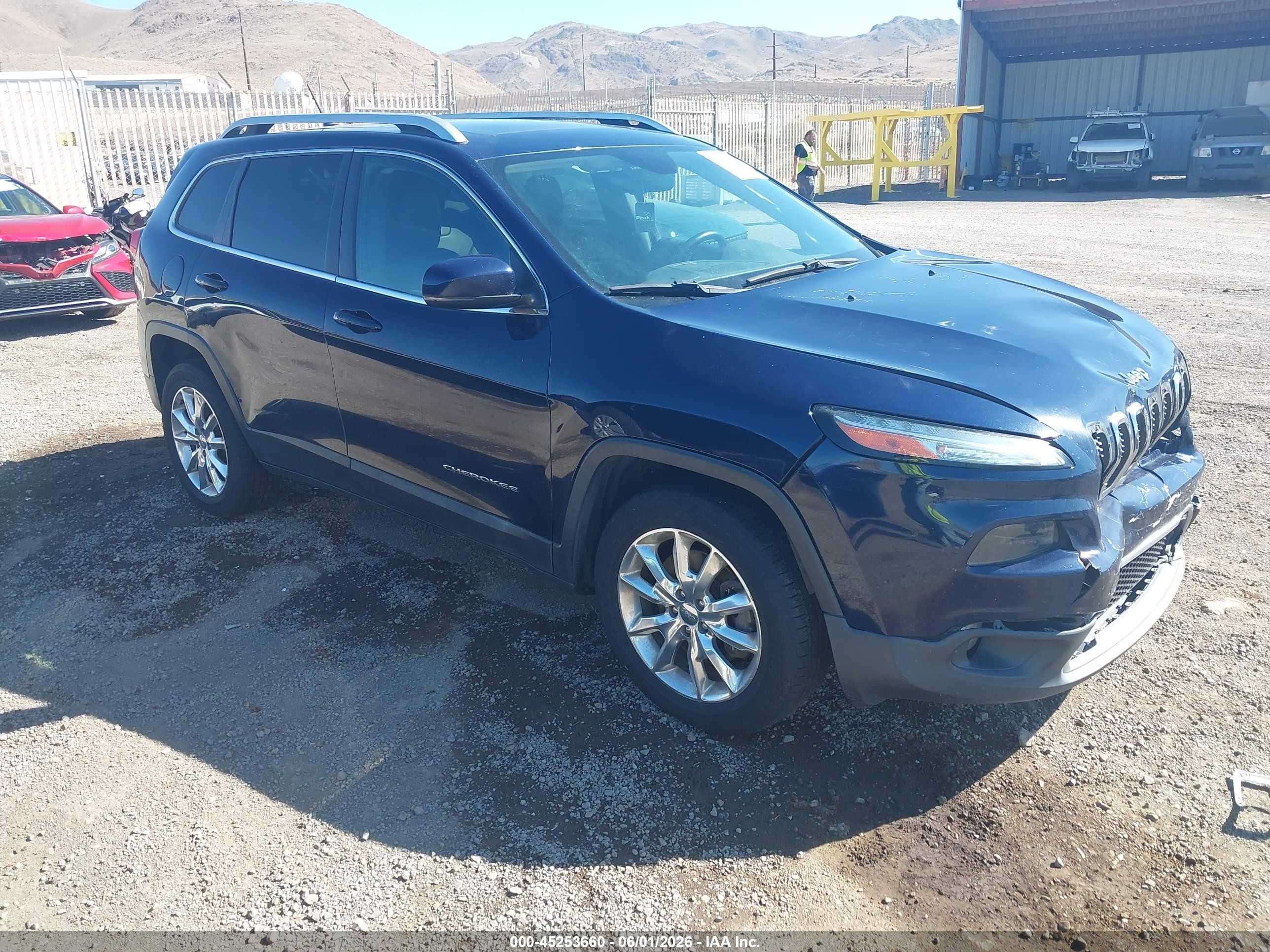 2015 Jeep Cherokee Limited Blue vin: 1C4PJMDS8FW596060
