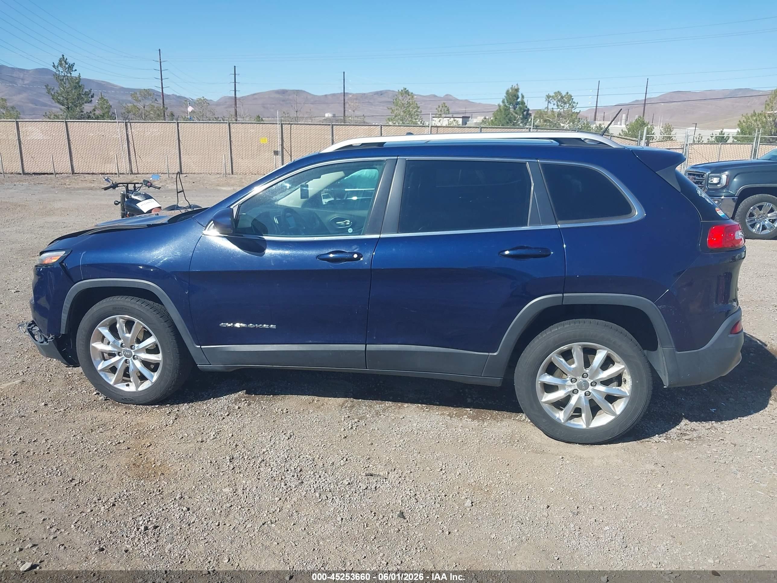 2015 Jeep Cherokee Limited Blue vin: 1C4PJMDS8FW596060