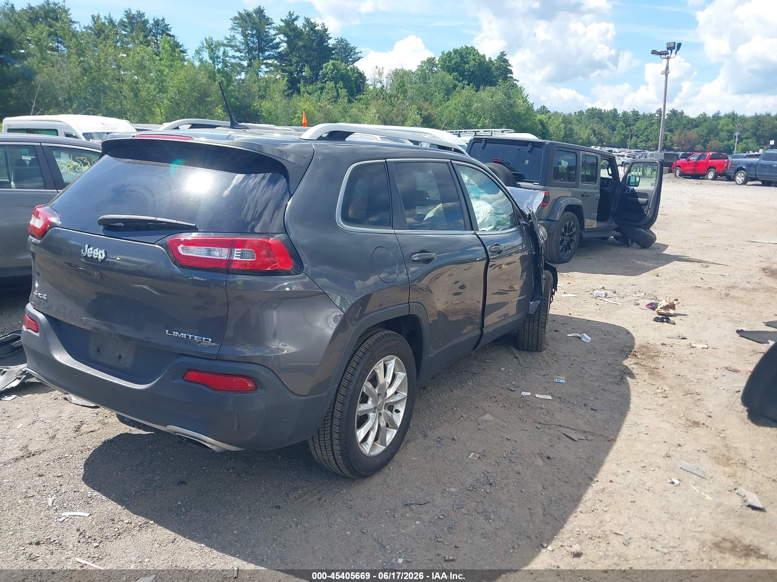 2015 Jeep Cherokee Limited Gray vin: 1C4PJMDS8FW613889