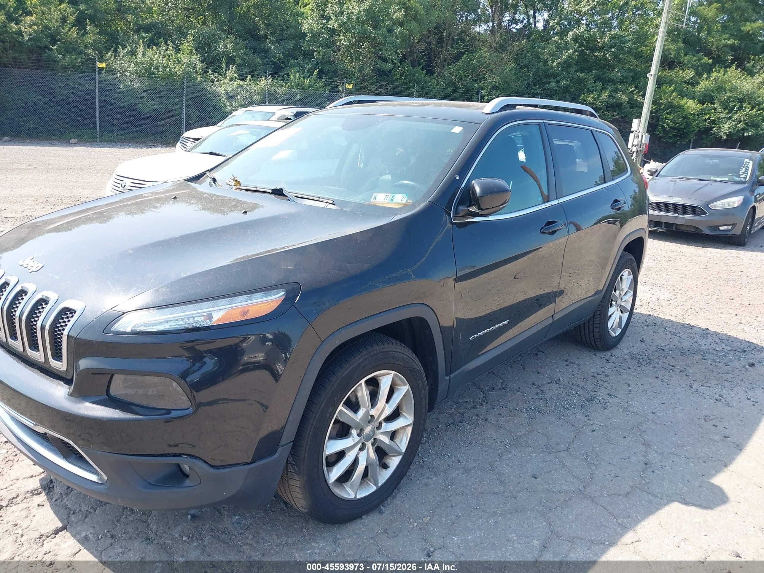 2015 Jeep Cherokee Limited Black vin: 1C4PJMDS8FW630515
