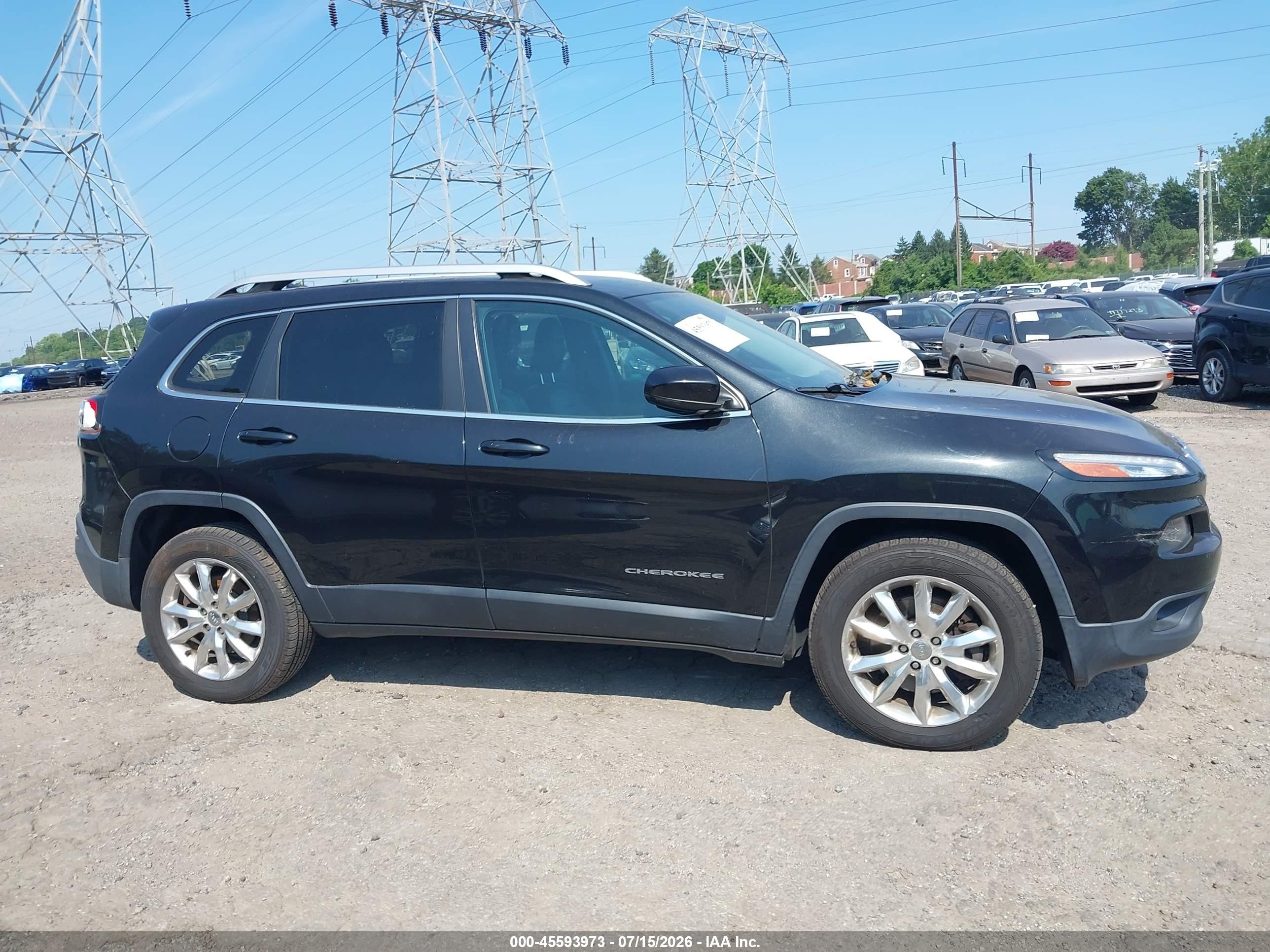 2015 Jeep Cherokee Limited Black vin: 1C4PJMDS8FW630515