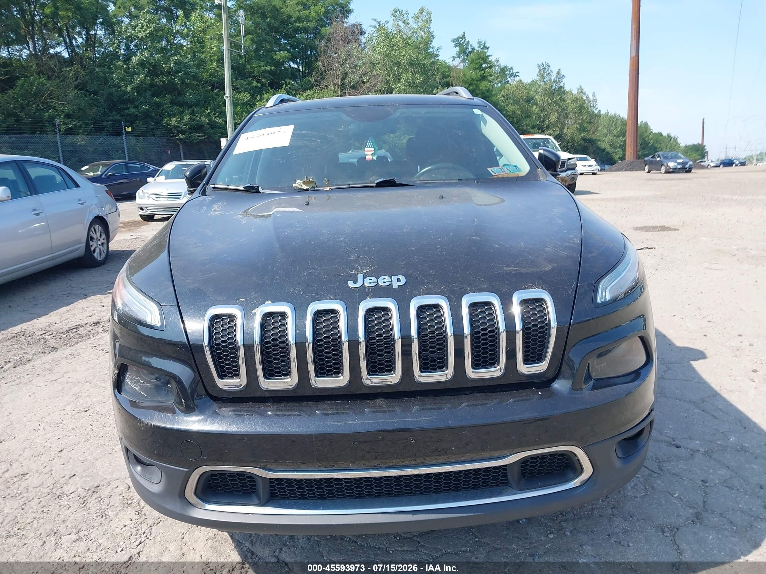 2015 Jeep Cherokee Limited Black vin: 1C4PJMDS8FW630515