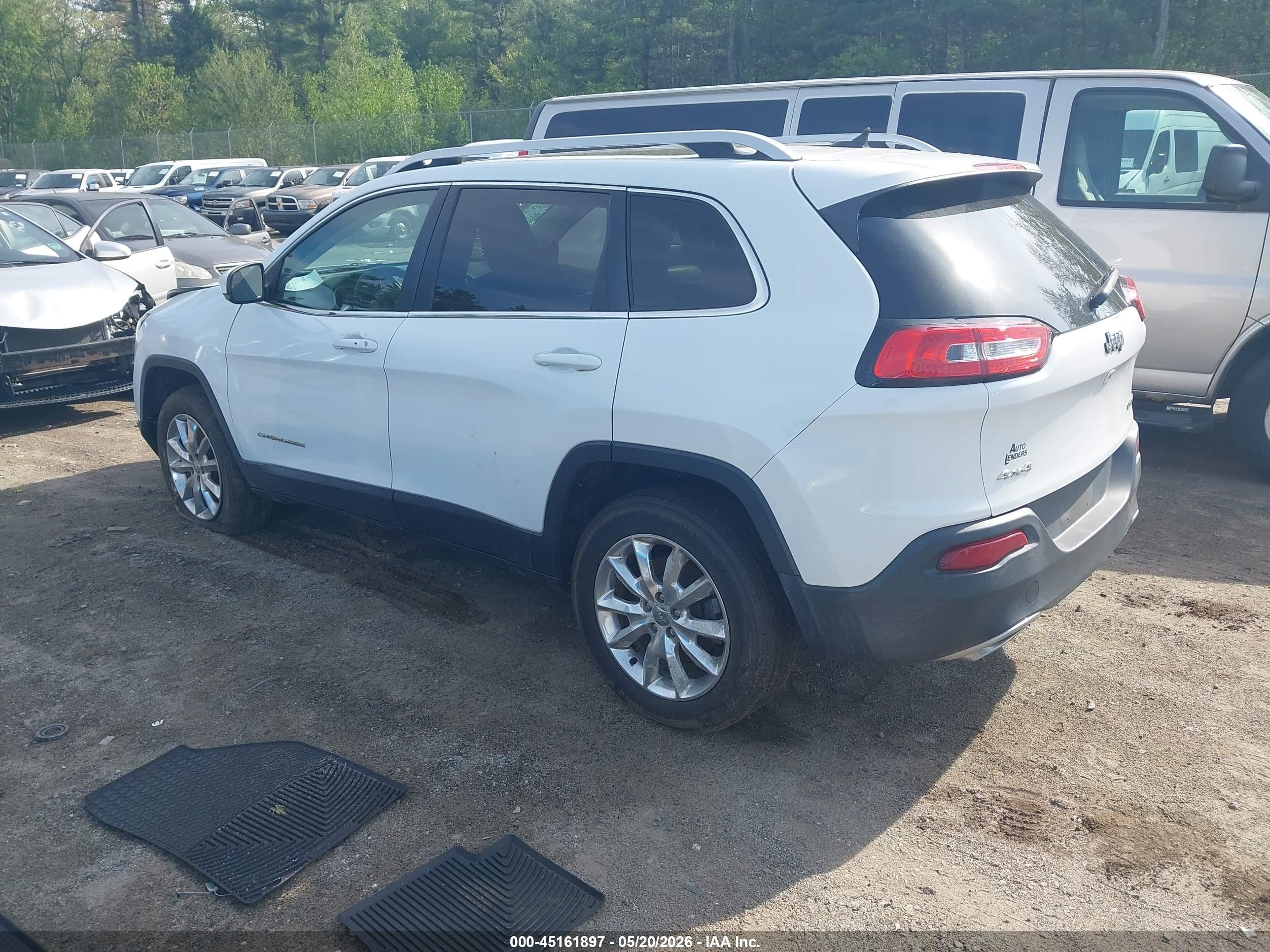 2015 Jeep Cherokee Limited White vin: 1C4PJMDS8FW682338