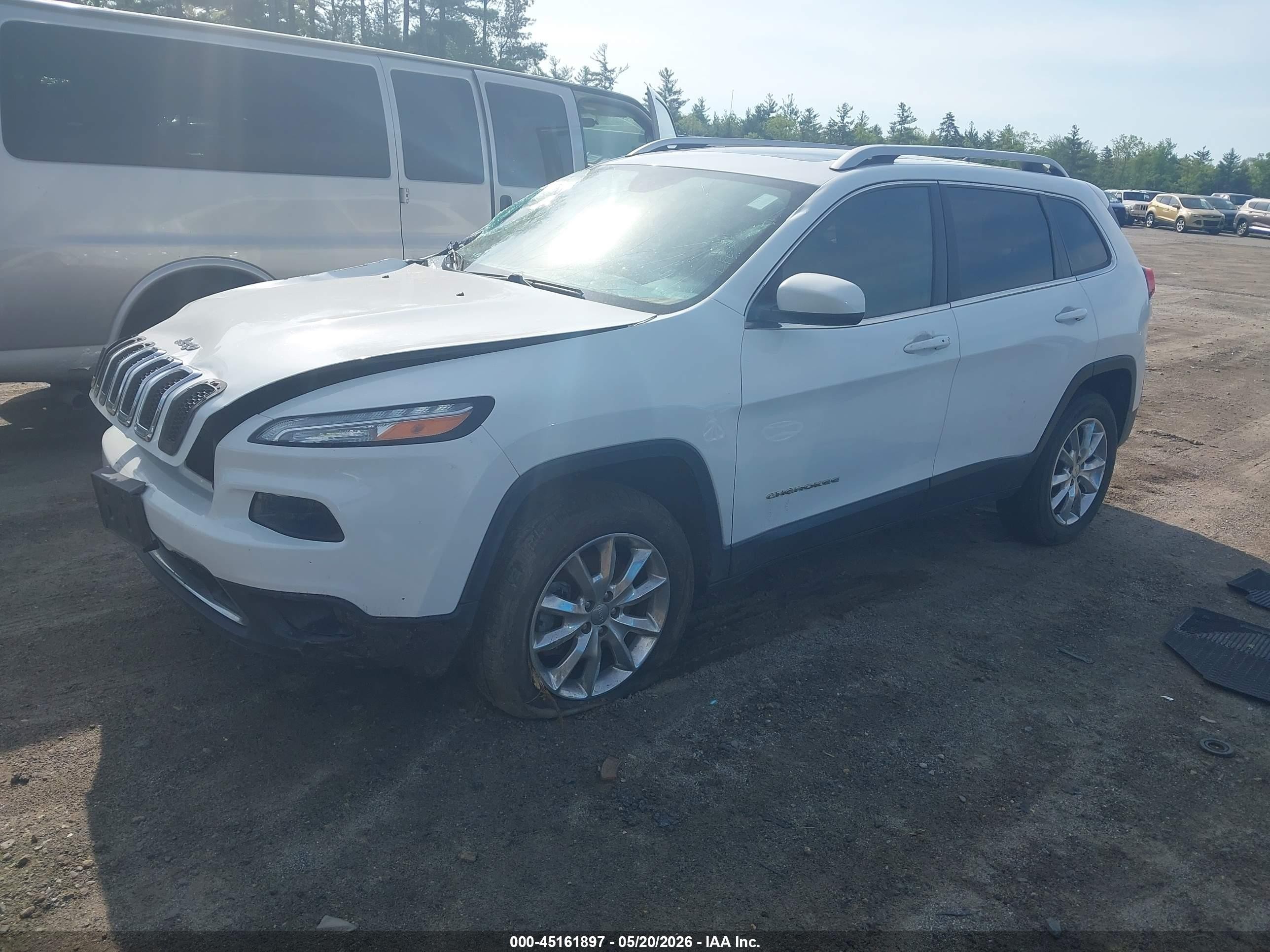 2015 Jeep Cherokee Limited White vin: 1C4PJMDS8FW682338