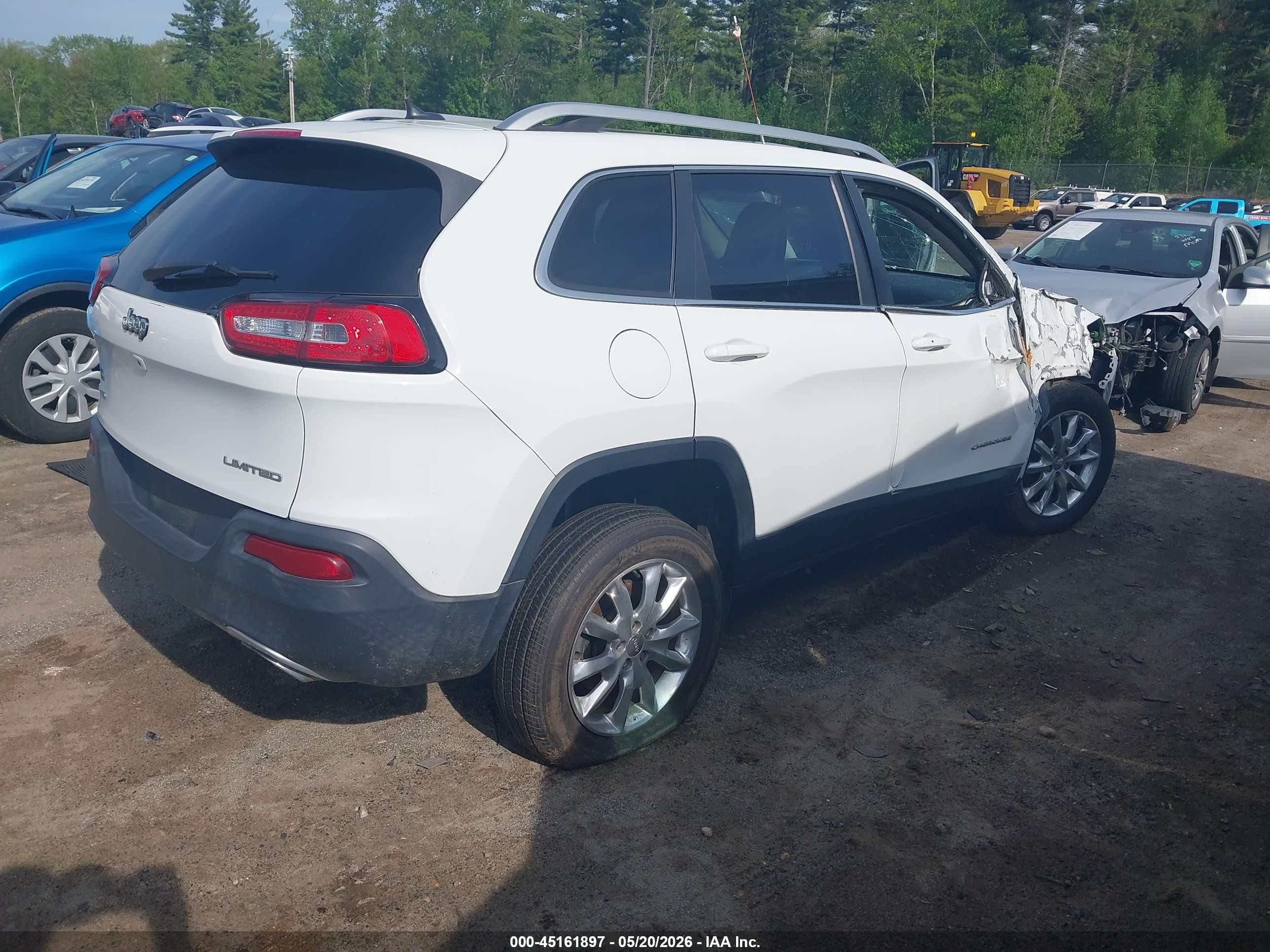 2015 Jeep Cherokee Limited White vin: 1C4PJMDS8FW682338