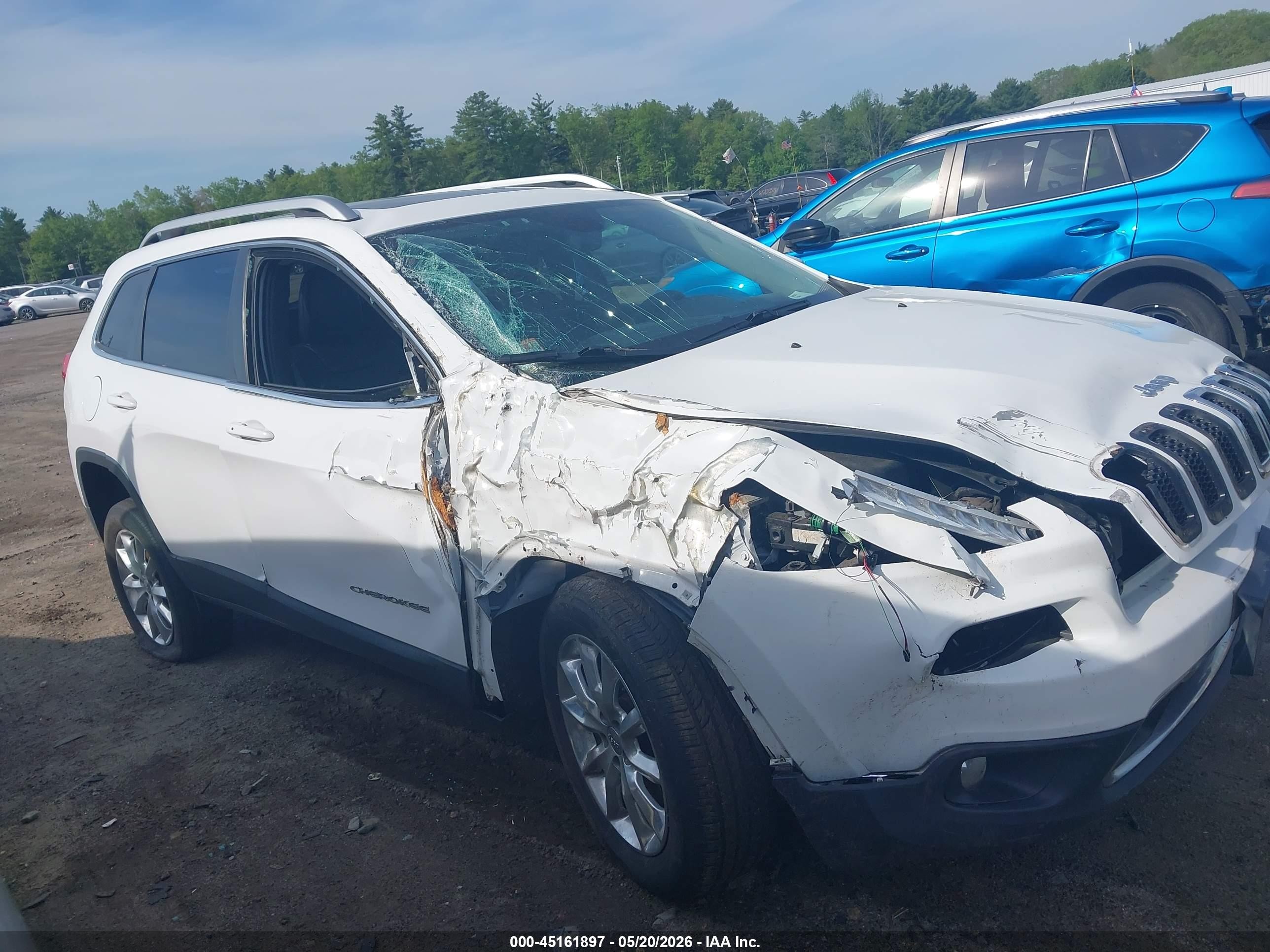 2015 Jeep Cherokee Limited White vin: 1C4PJMDS8FW682338