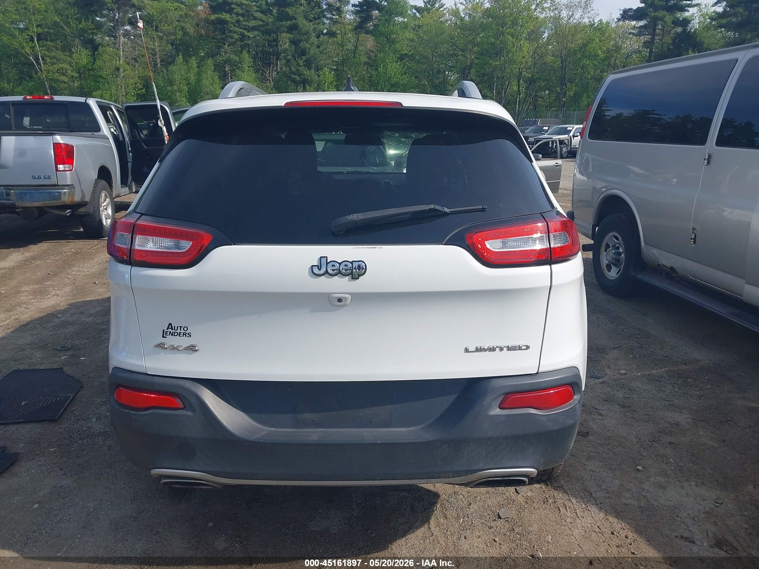 2015 Jeep Cherokee Limited White vin: 1C4PJMDS8FW682338