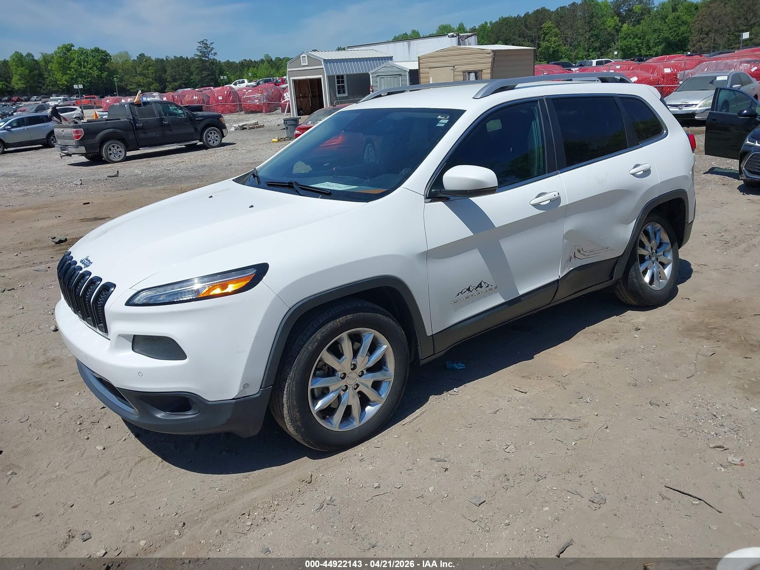 2015 Jeep Cherokee Limited White vin: 1C4PJMDS8FW692965