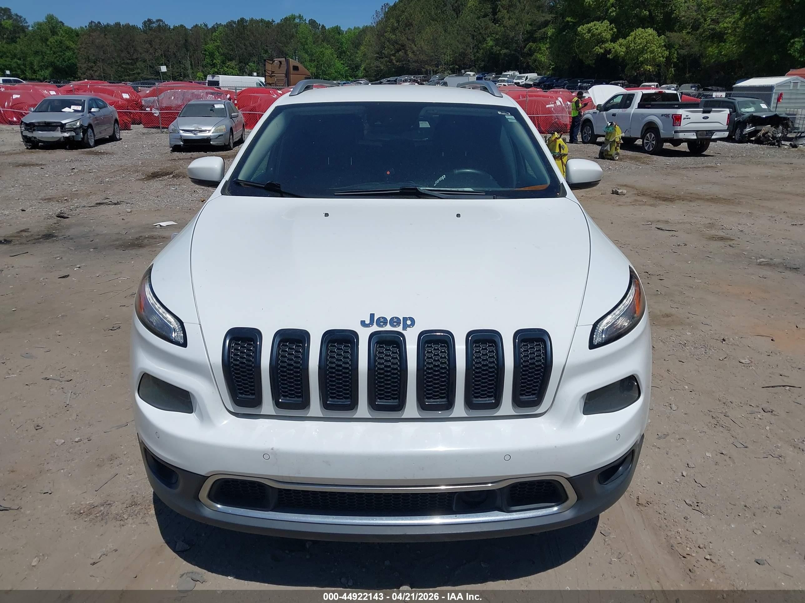 2015 Jeep Cherokee Limited White vin: 1C4PJMDS8FW692965