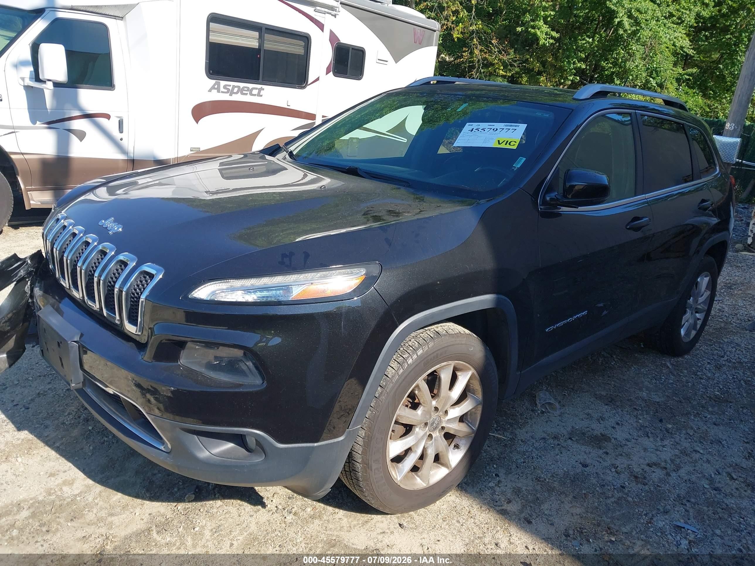 2015 Jeep Cherokee Limited Black vin: 1C4PJMDS8FW698068