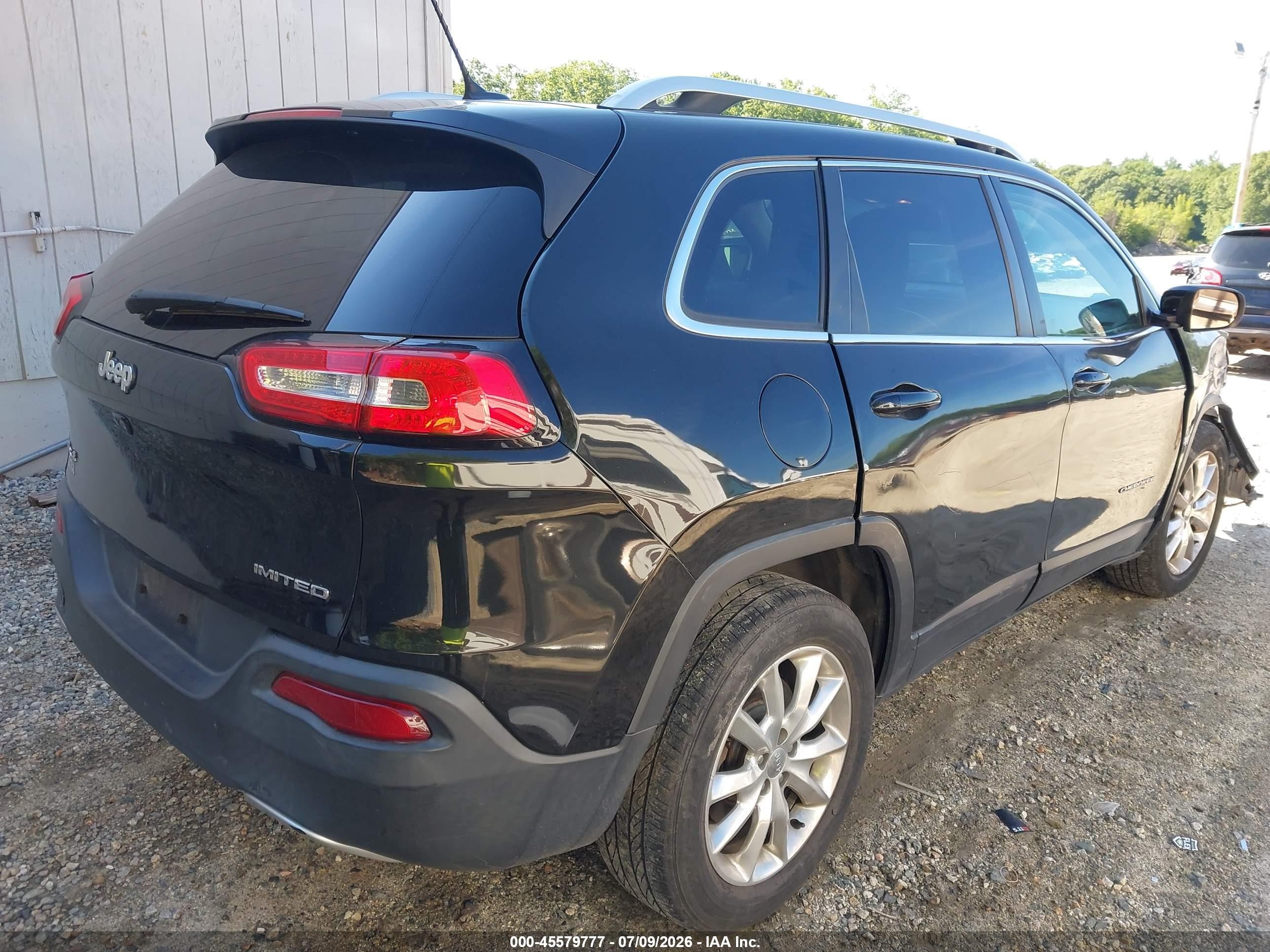 2015 Jeep Cherokee Limited Black vin: 1C4PJMDS8FW698068