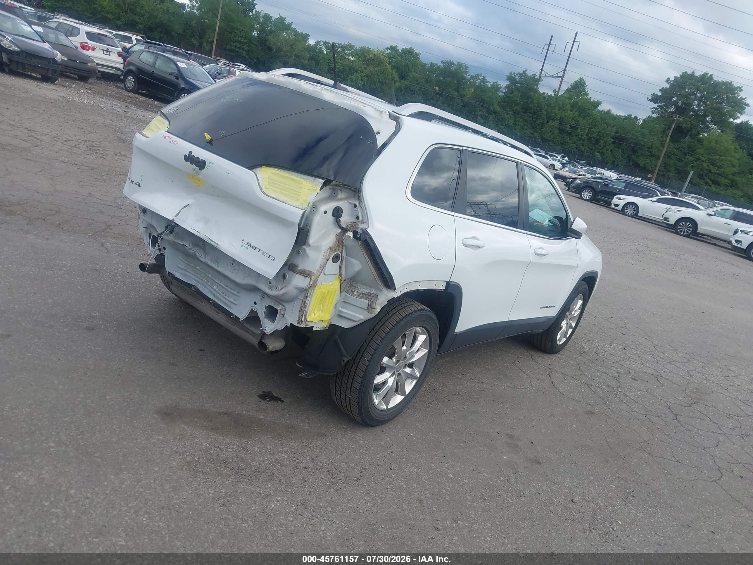 2015 Jeep Cherokee Limited White vin: 1C4PJMDS8FW751934