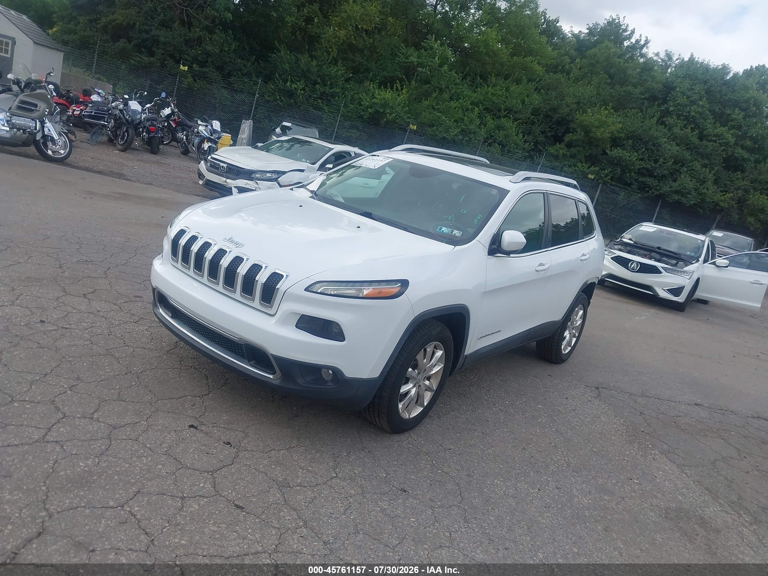 2015 Jeep Cherokee Limited White vin: 1C4PJMDS8FW751934