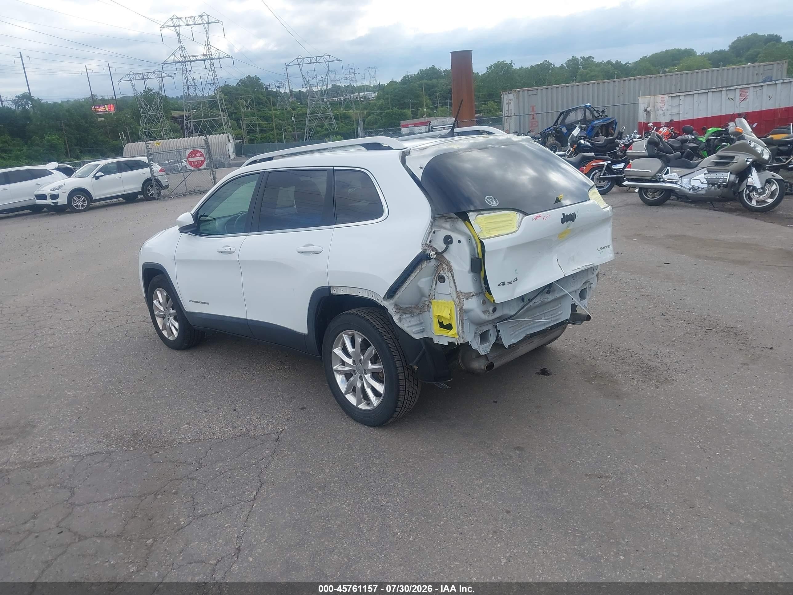 2015 Jeep Cherokee Limited White vin: 1C4PJMDS8FW751934