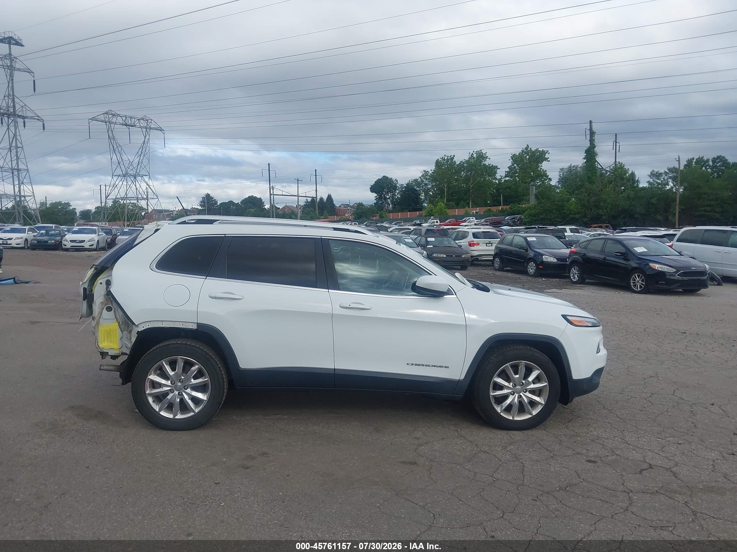 2015 Jeep Cherokee Limited White vin: 1C4PJMDS8FW751934