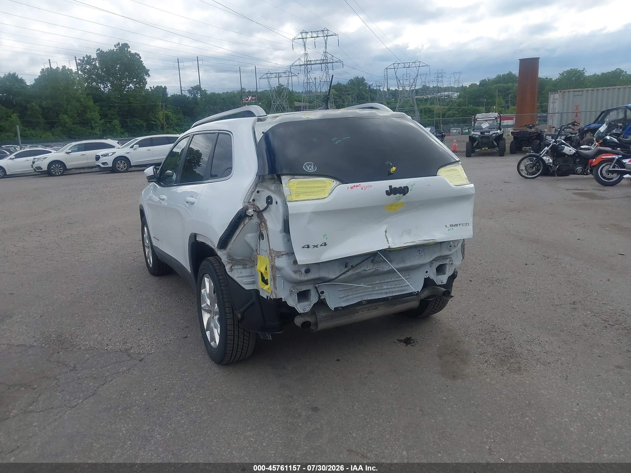 2015 Jeep Cherokee Limited White vin: 1C4PJMDS8FW751934