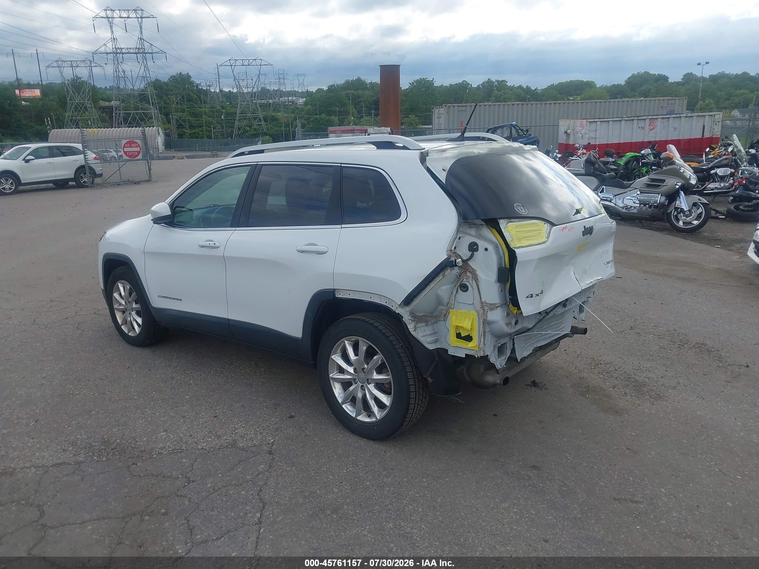 2015 Jeep Cherokee Limited White vin: 1C4PJMDS8FW751934