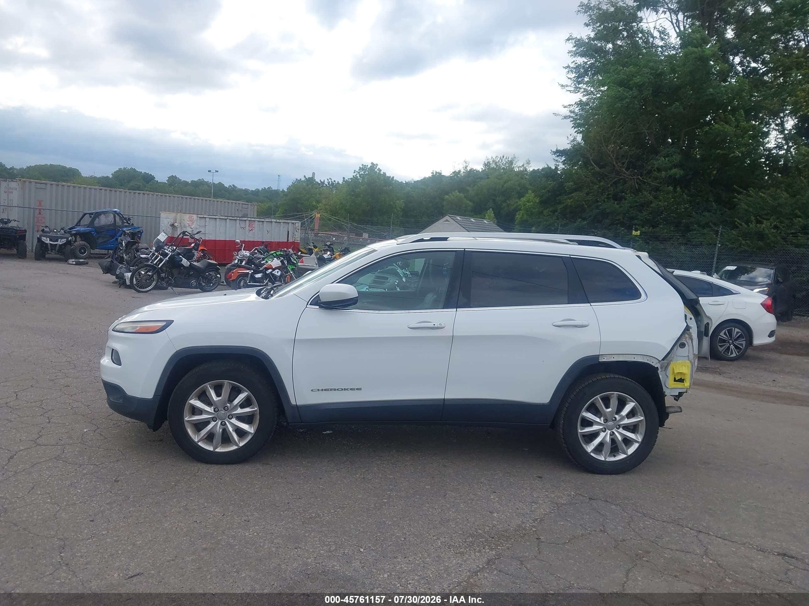 2015 Jeep Cherokee Limited White vin: 1C4PJMDS8FW751934